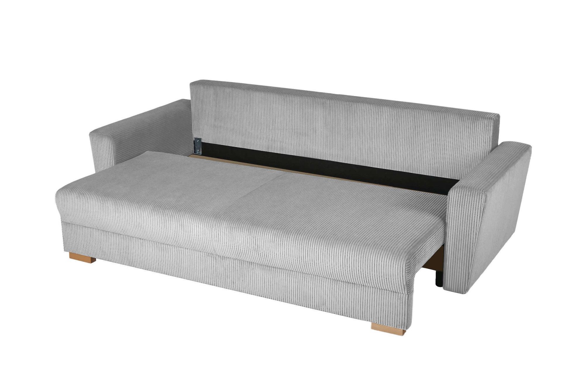 INOSIGN 3-zitsbank MAGHERA slaapbank met bedlade, van hoogwaardige afwerking met golfvering, corduroy en structuur bekleding, b/h/d 230/92,5/79 cm