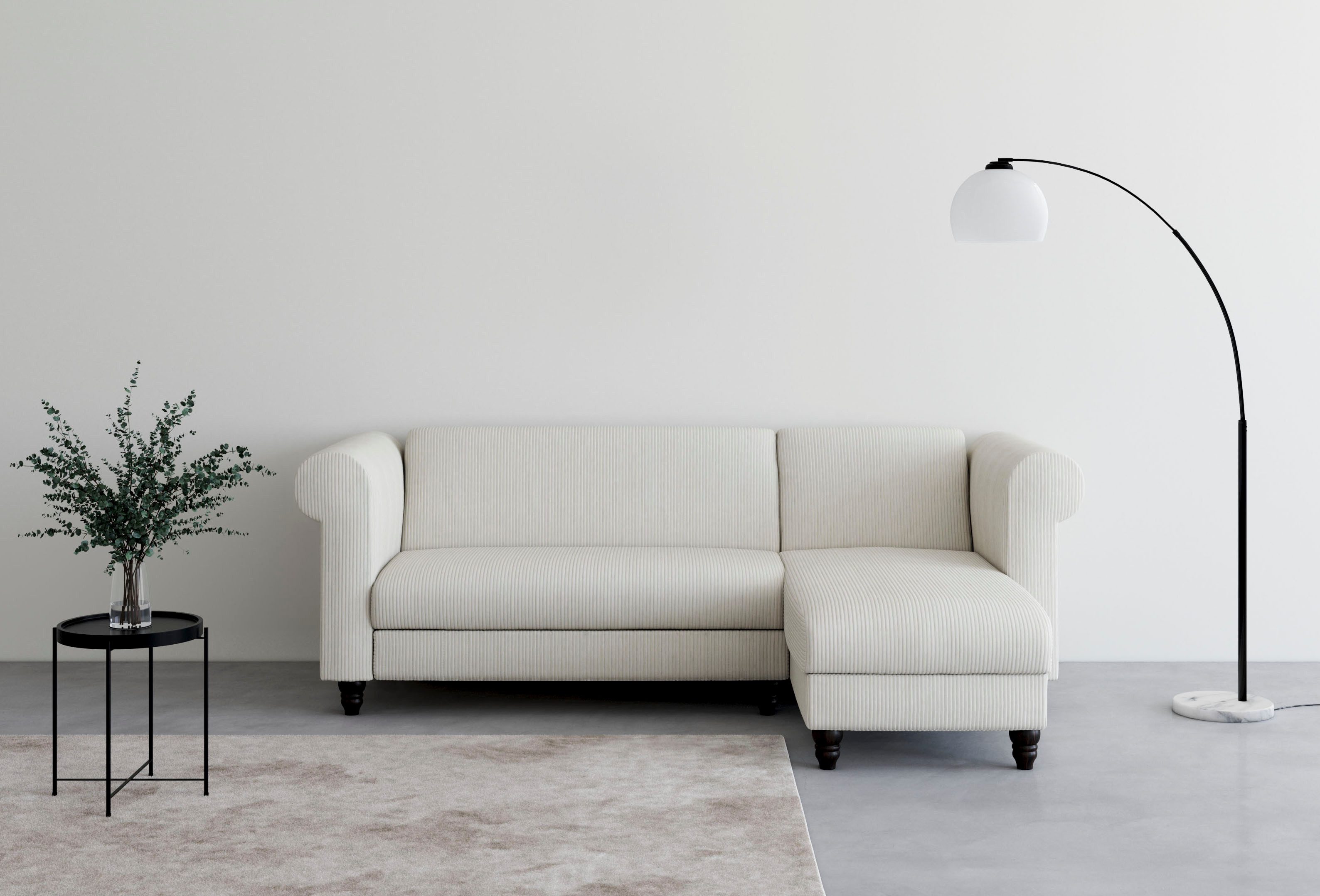 Dorel Home Hoekbank Felix II, L-model, bedbank 241cm (ligoppervlak 108x195 cm), beige, hoekbanken, 241 cm