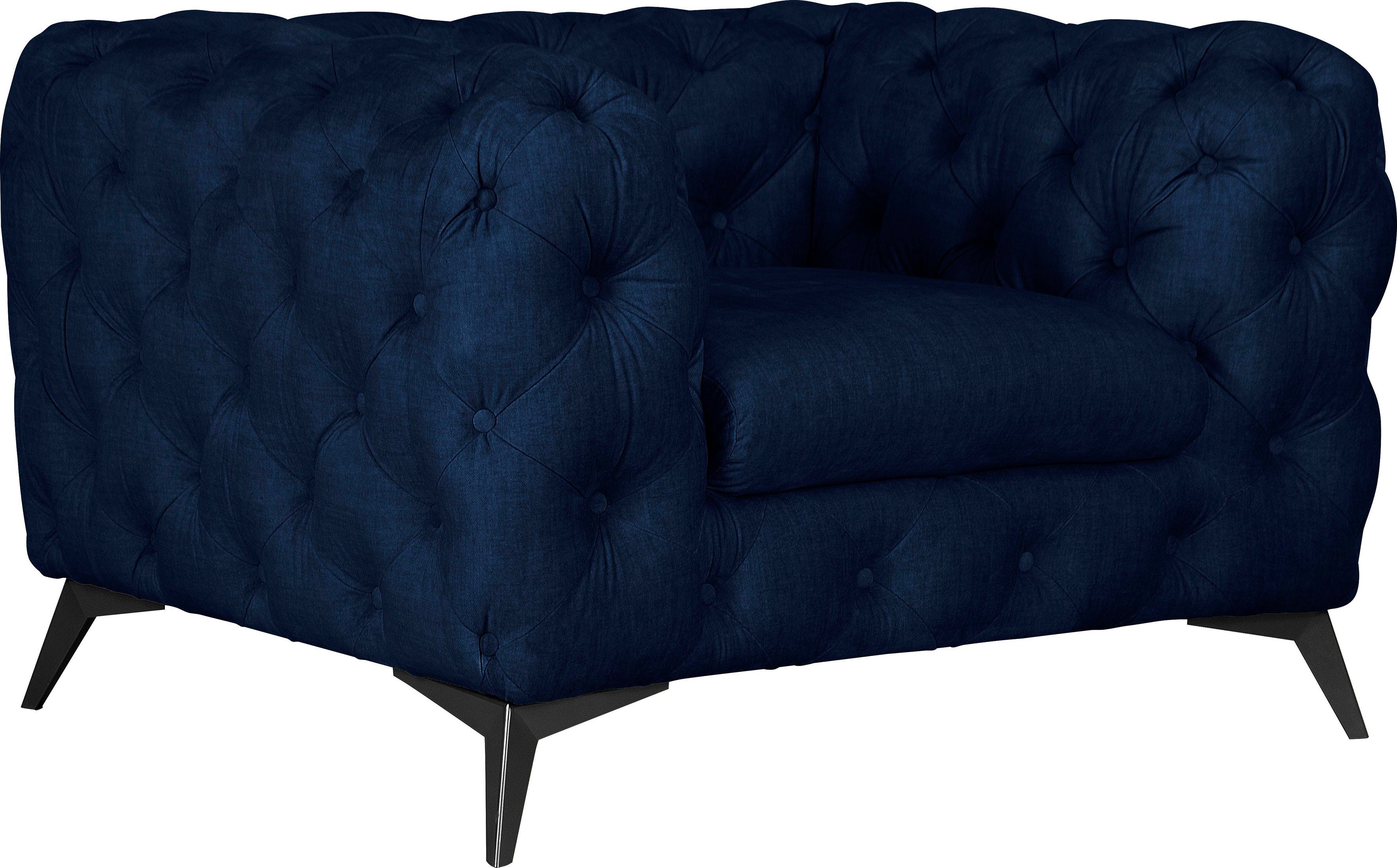Leonique Chesterfield-fauteuil Glynis Fauteuil luxueuze capitonnage, moderne chesterfield look, kleur van de poten ter keuze