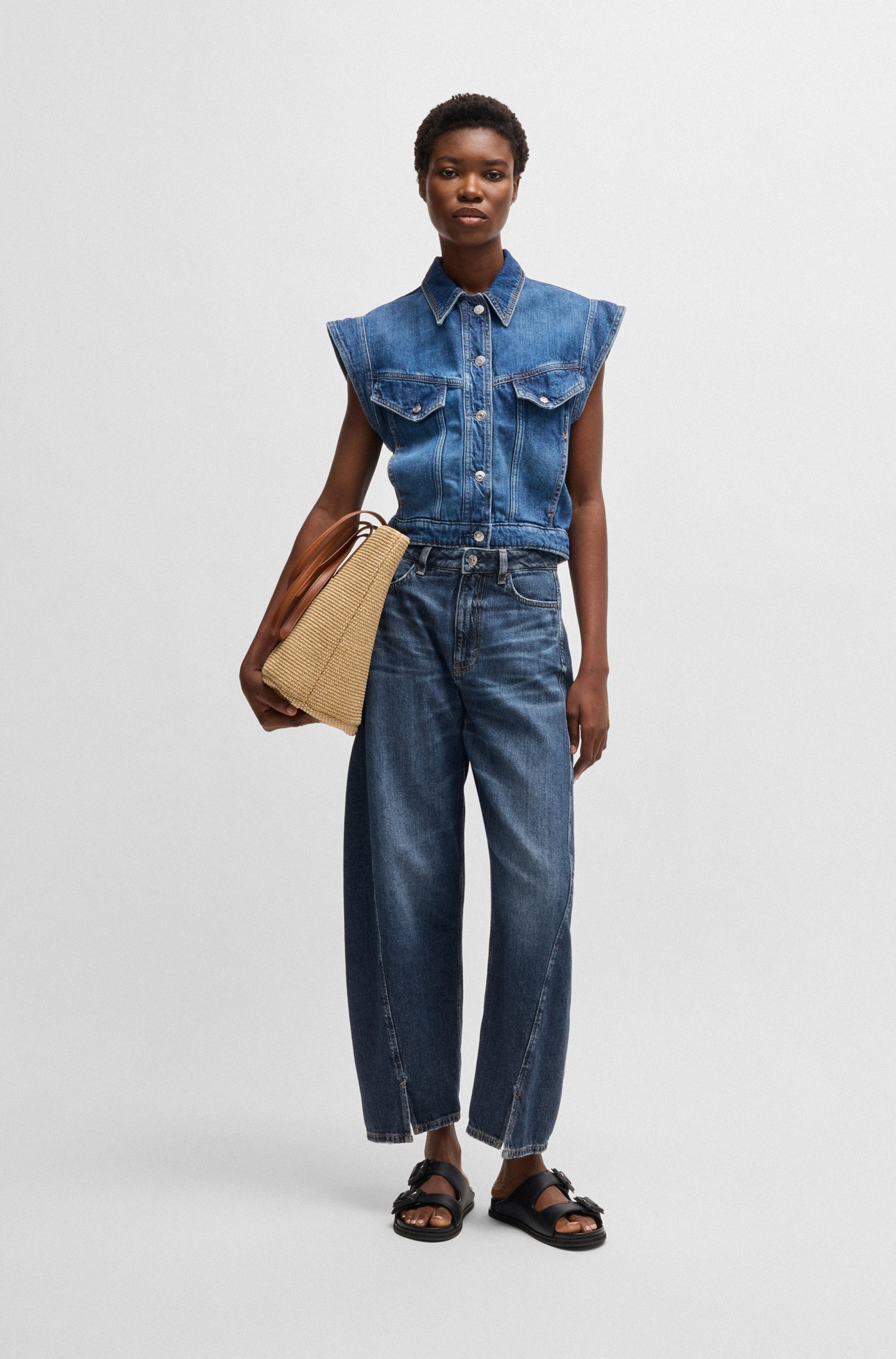 Boss Orange Wijde jeans Baloon High Rise Premium Damesmode (BOSS ORANGE DENIM)