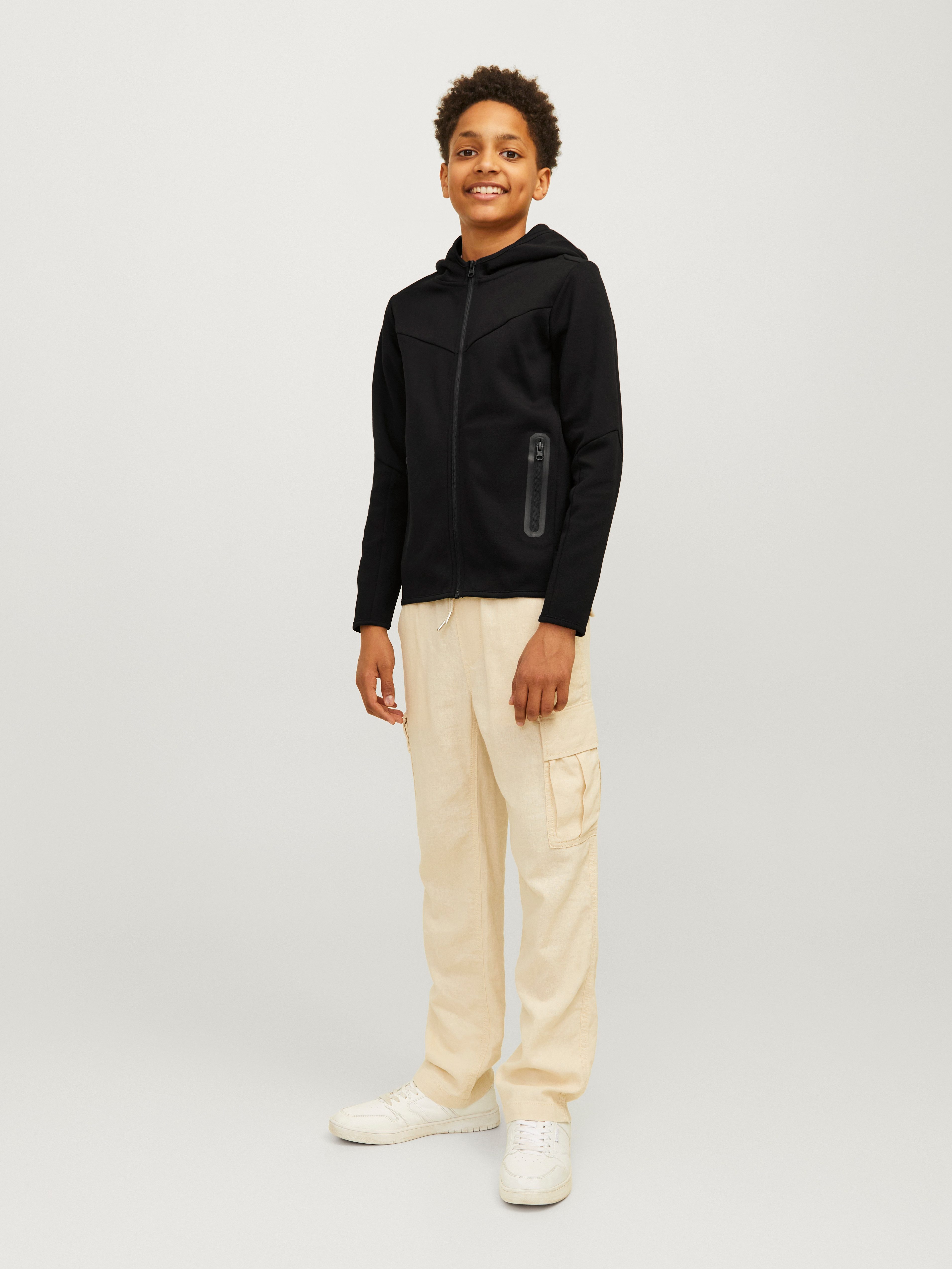 Jack & Jones Junior Capuchonsweatvest JCOFUSION SWEAT ZIP HOOD NOOS JNR