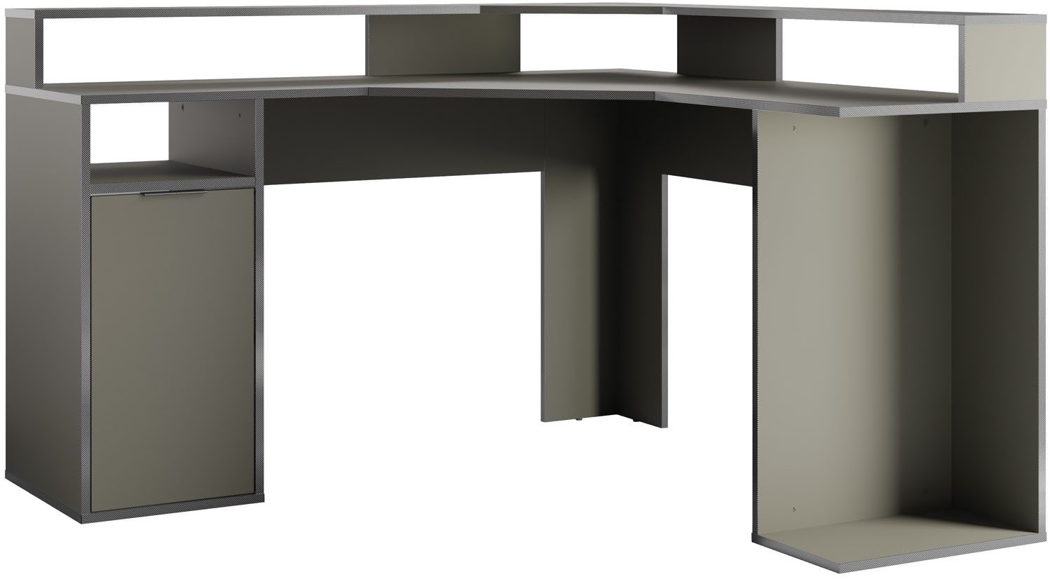 INOSIGN Hoekbureau Omaha Gamingtafel met deur, tower vak en monitorplank, breedte 139 cm