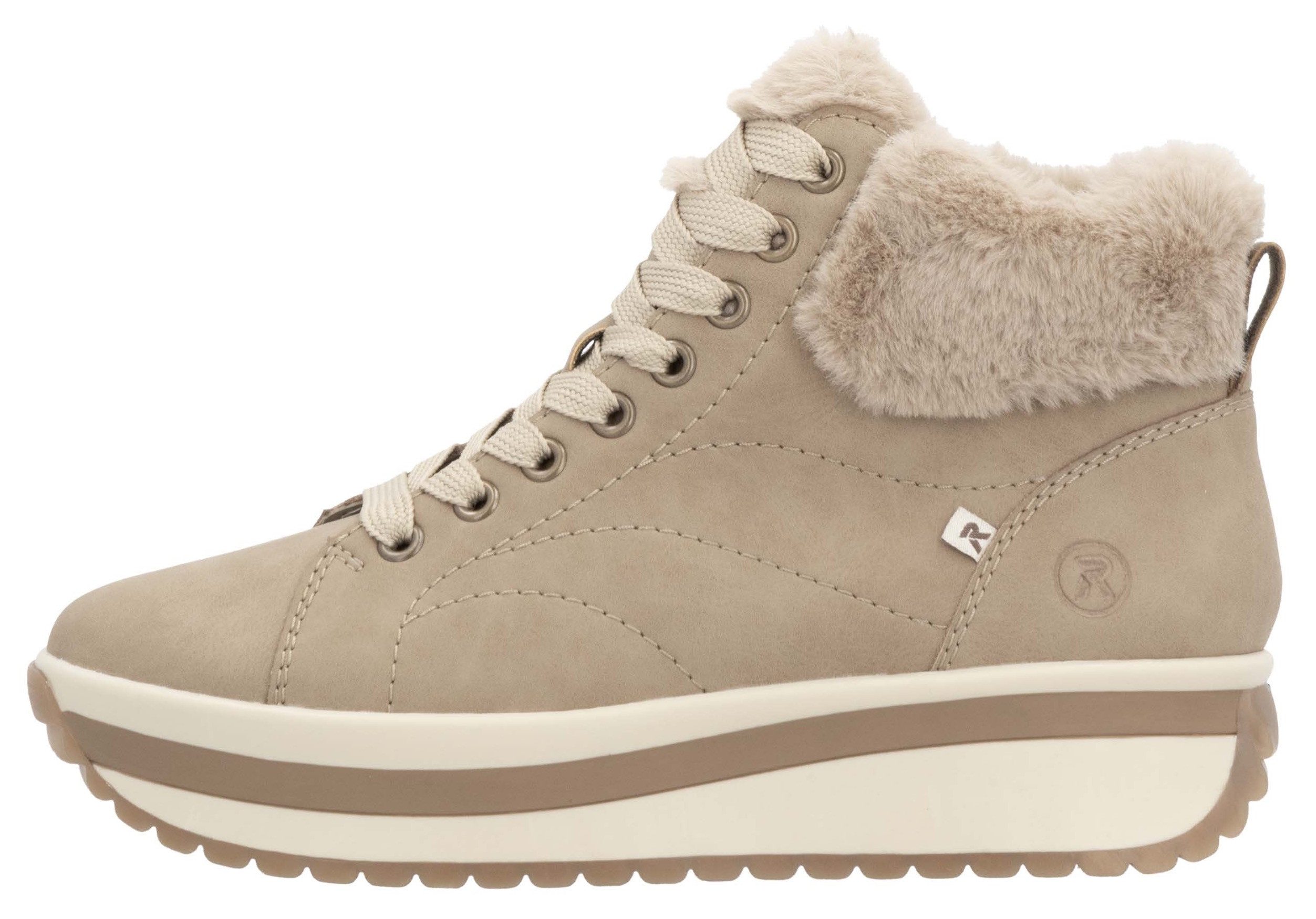 Rieker EVOLUTION Winterlaarzen Wedge sneakers, plateaulaarzen met faux-bont kraag