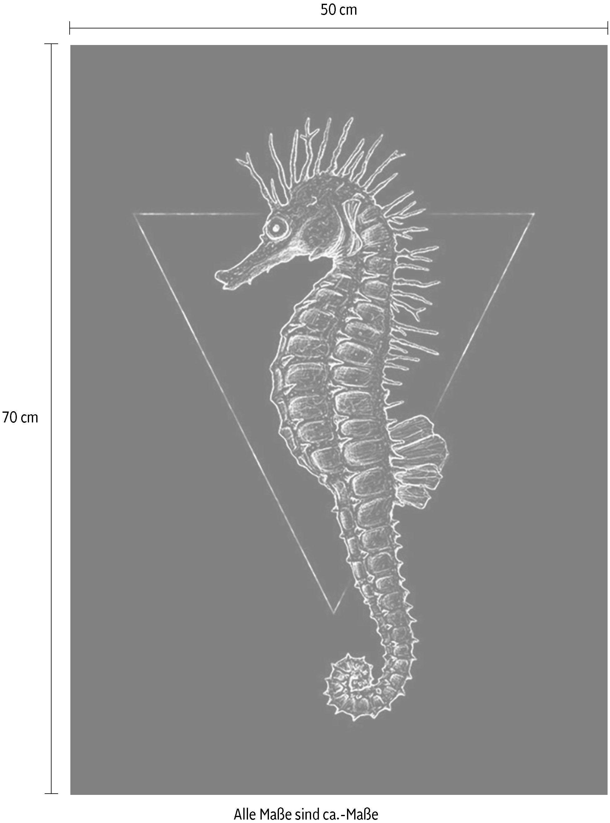 Komar Wanddecoratie Sea Horse black Wanddecoratie - zonder lijst (1 stuk)