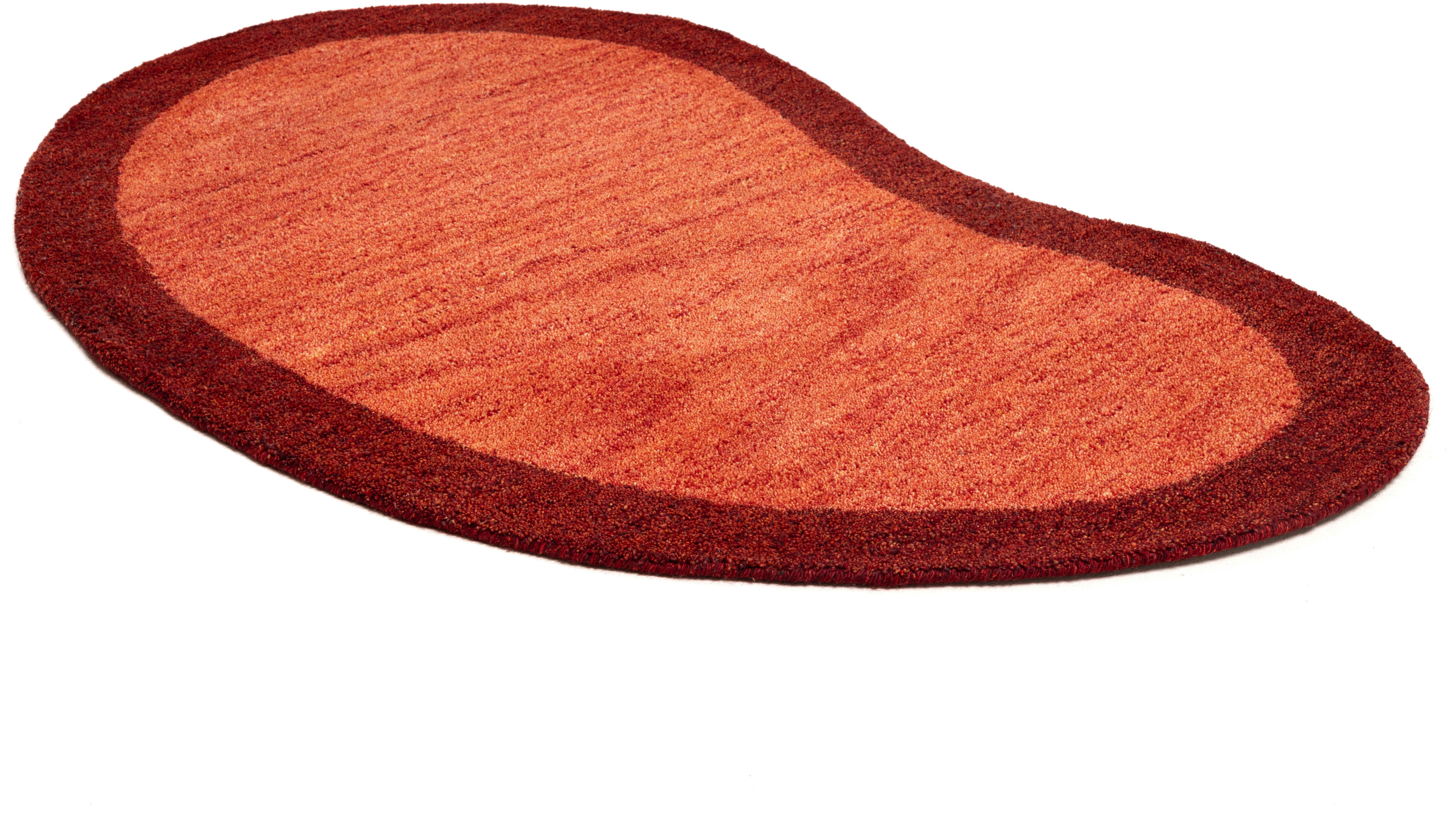 THEKO Wollen kleed Gabbeh super, Handgeweven vloerkleed, randdessin, zuivere wol, met de hand geweven