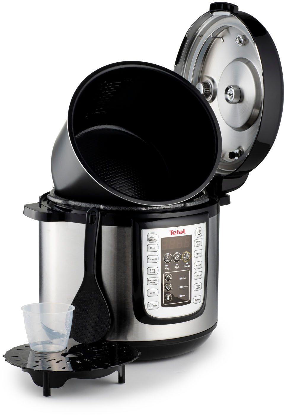 Tefal Multi-cooker CY505E Fast & Delicious elektrische snelkookpan, 25 programma’s, 6l capaciteit, inclusief receptenboek