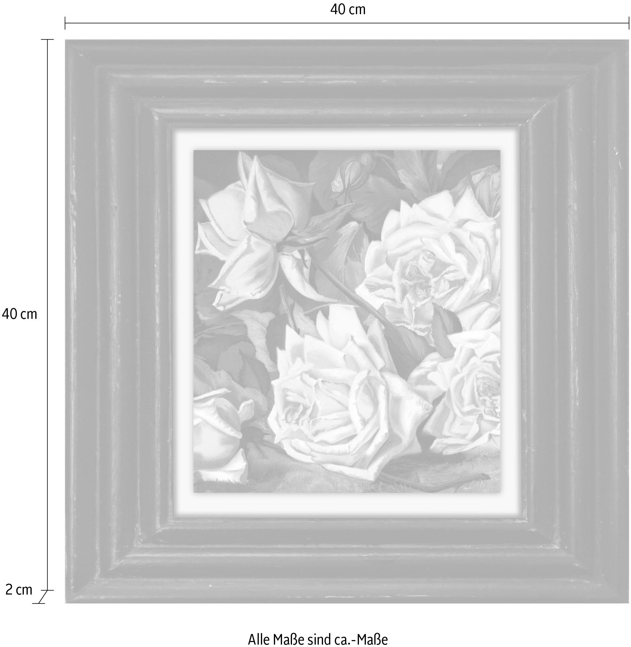queence Artprint op linnen Bloemen Premium canvasstof, handgemaakt in Duitsland, 40x40cm