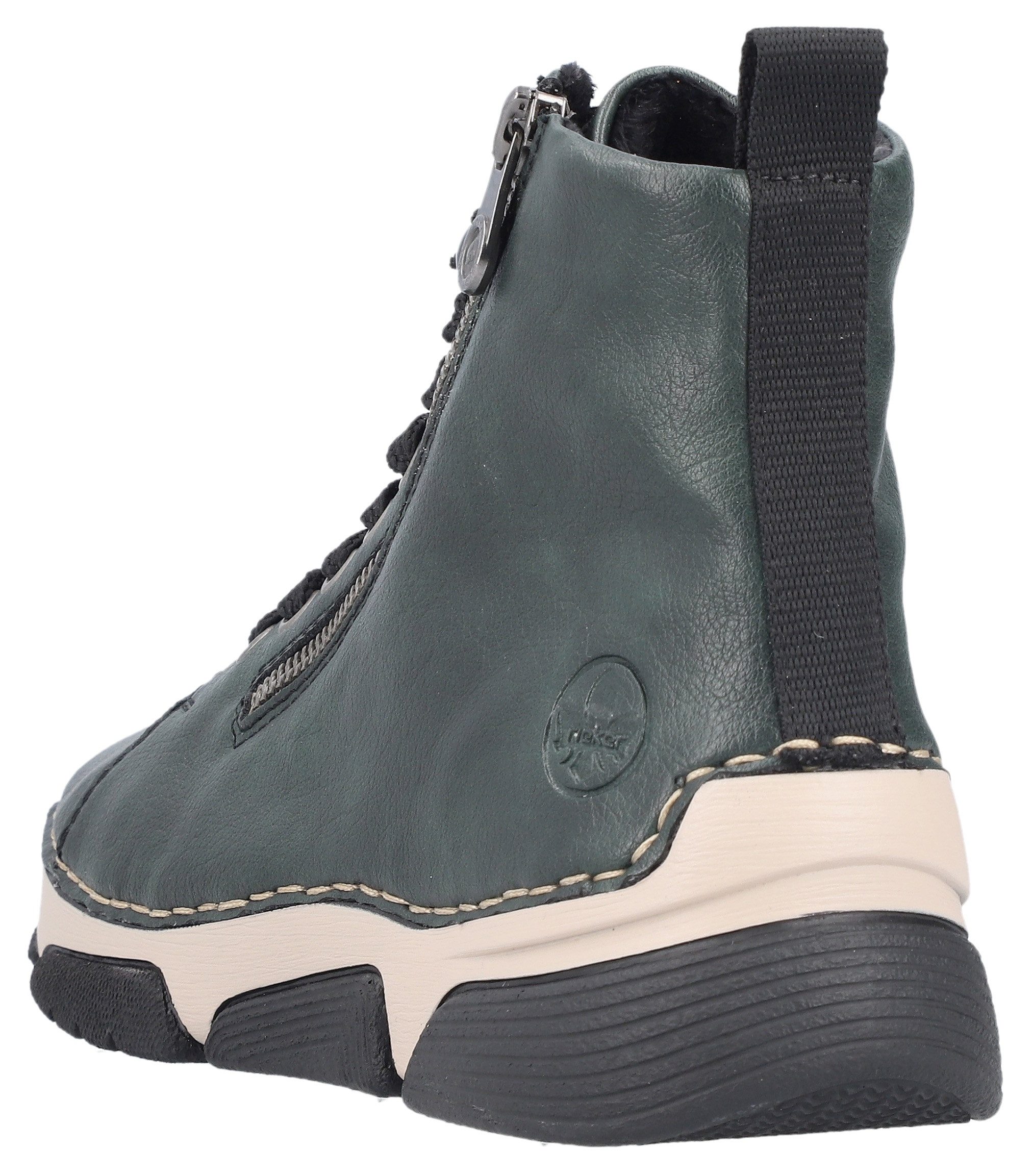 Rieker Sneakers vrijetijdsschoen, lage schoen, veterschoen met contraststiksels