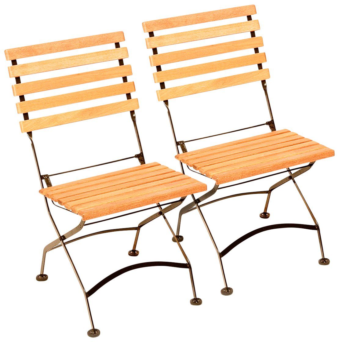 MERXX Tuinstoel set van 2, eucalyptushout, opvouwbaar, zwart (set, 2 stuks) tuinstoelen bruin