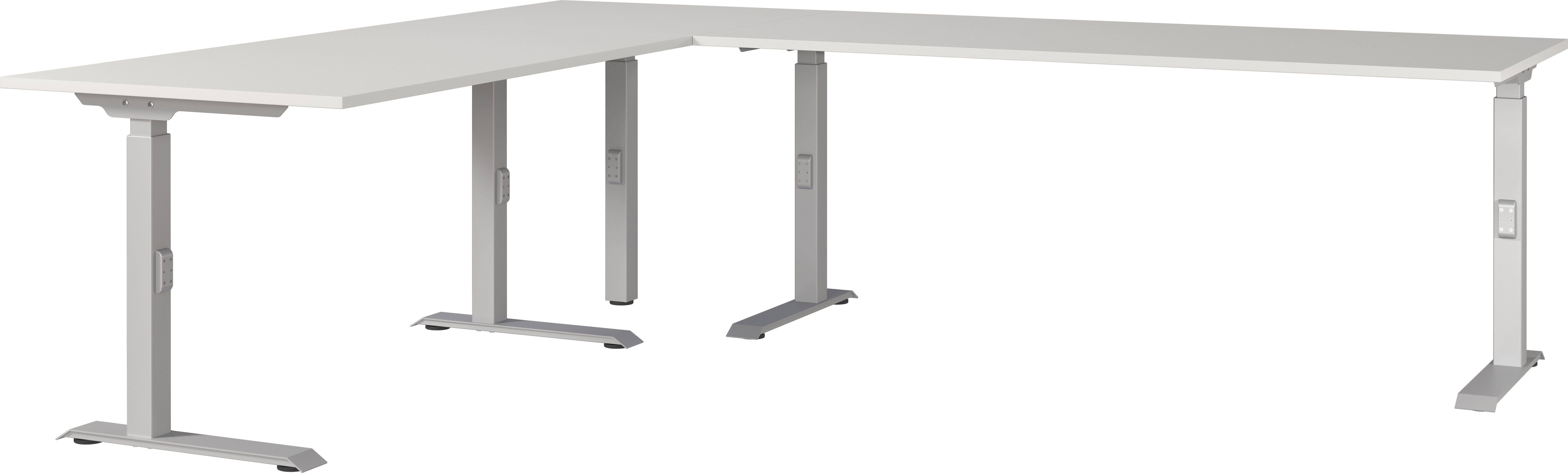 GERMANIA Hoekbureau GW-Agenda hoogte verstelbaar, beschikbaar in verschillende maten hoekbureaus maat 260 cm x 68 cm x 220 cm grijs