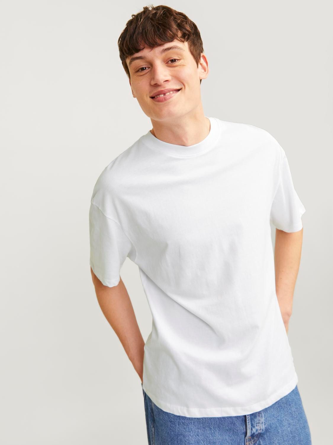 Jack & Jones Shirt met ronde hals JJEBRADLEY TEE SS O-NECK 2PK MP NOOS (2-delig)