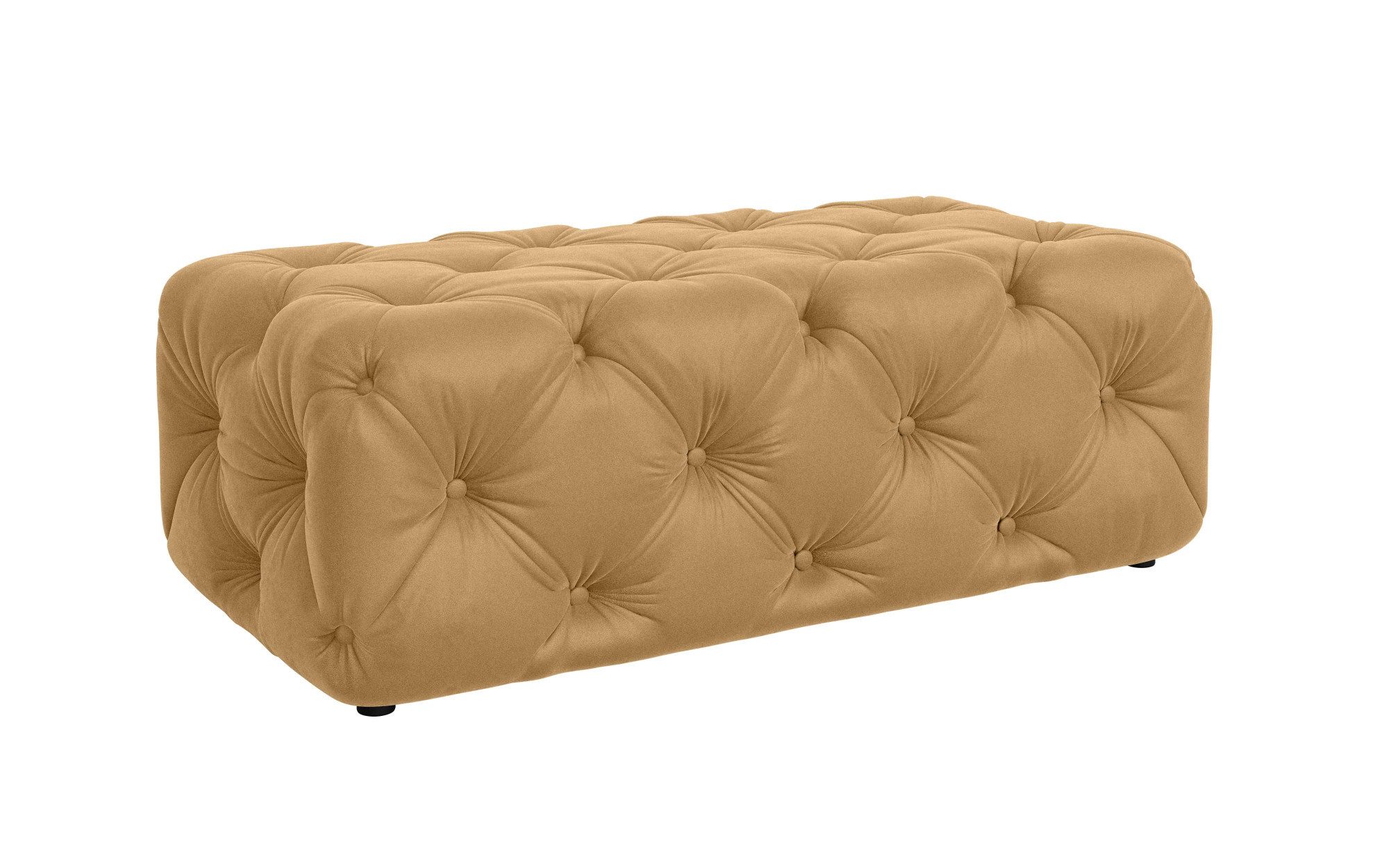 Places of Style Hocker FOLLINA Beklede poef met klassieke Chesterfield-knopafwerking