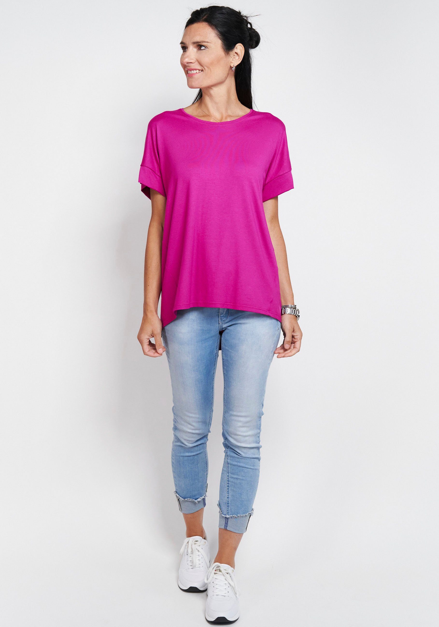 Seidel Moden Shirt met korte mouwen met verbrede schouders, made in germany dames t-shirts maat 36 roze