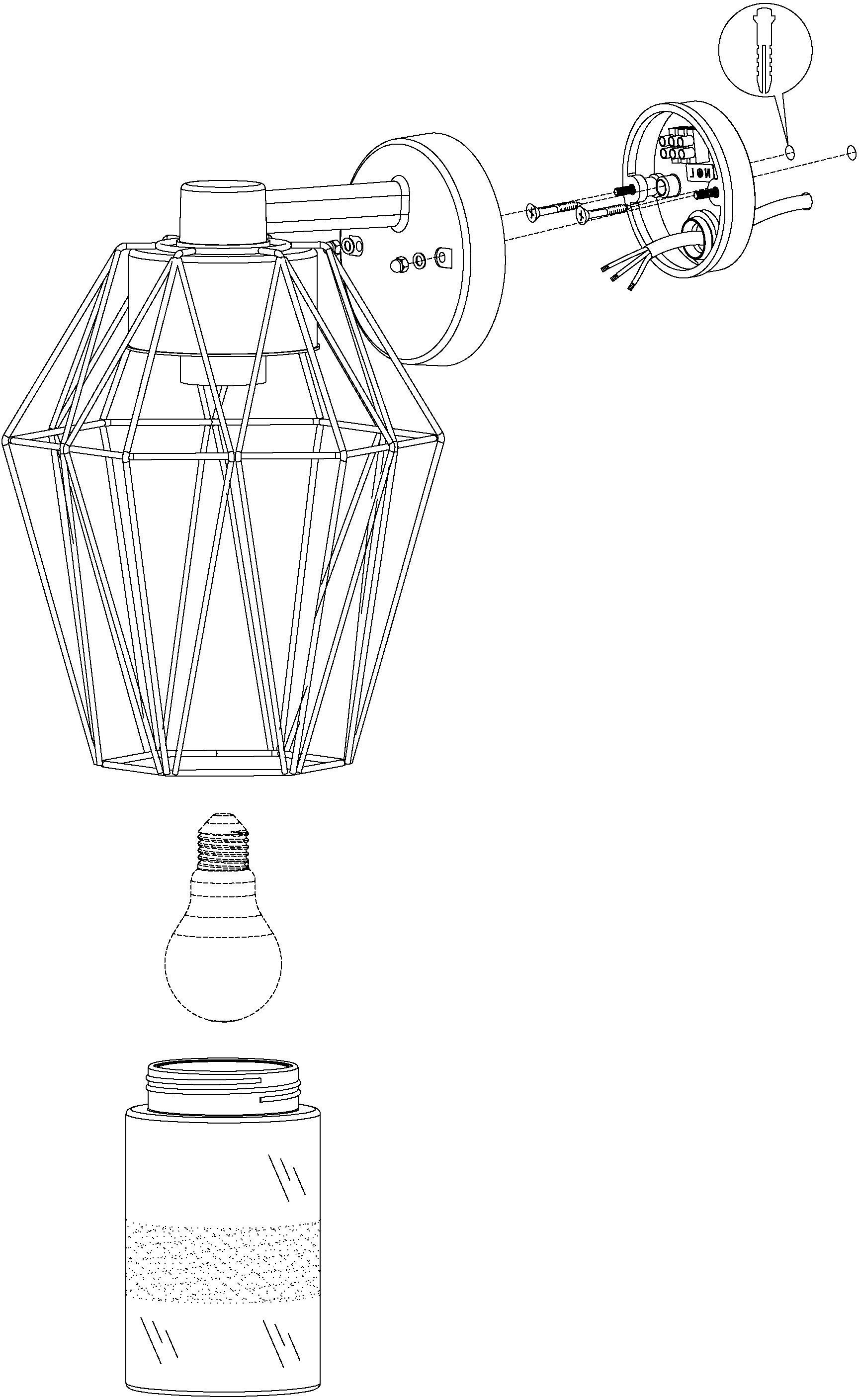 EGLO Wandlamp voor buiten CANOVE Hoekmontage mogelijk (1 stuk)