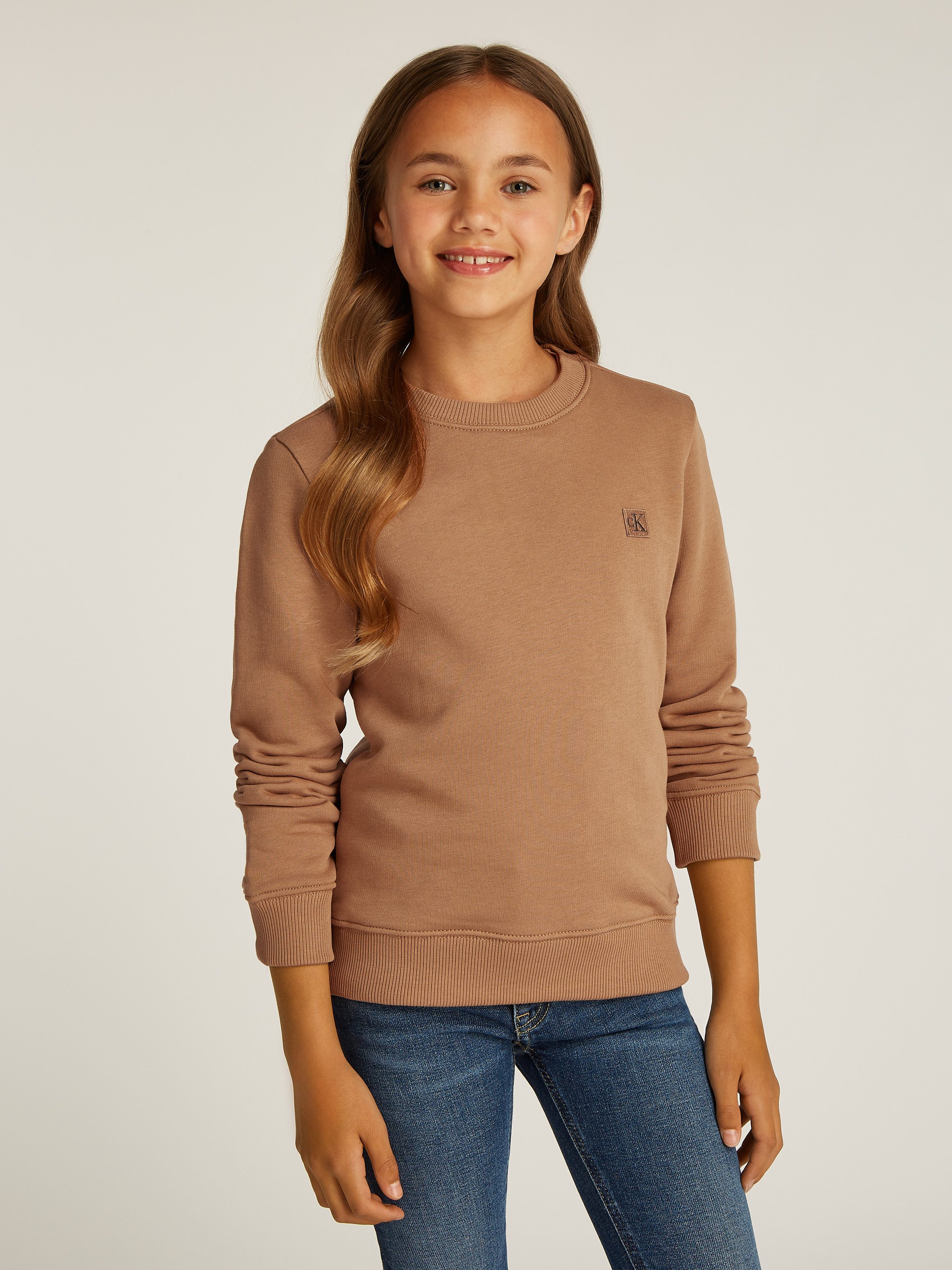 Calvin Klein Sweatshirt MONO MINI BADGE REG CN voor kinderen tot 16 jaar met logo-opdruk