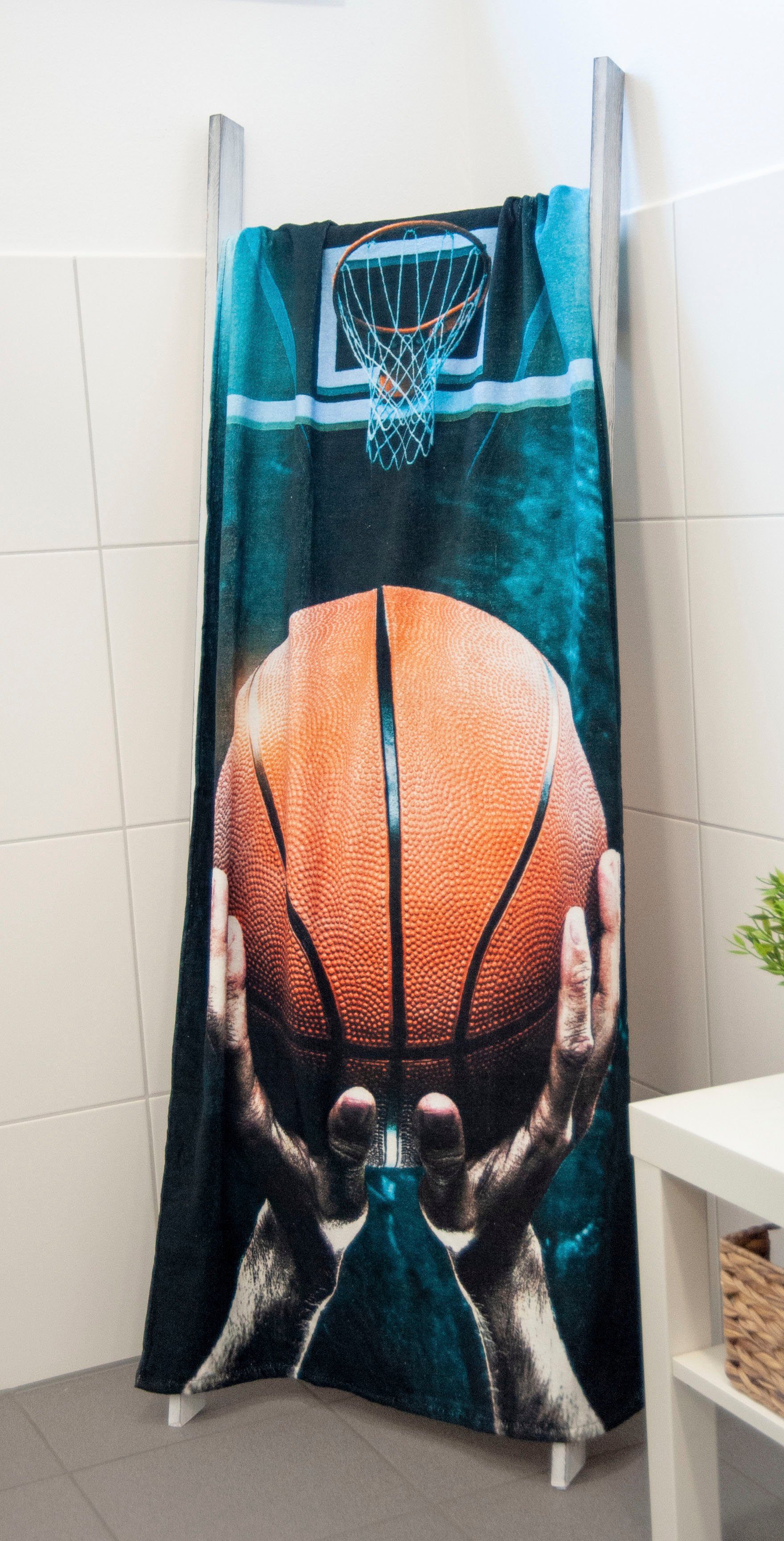 Young Collection Badlaken Basketbal gedrukt in hoge kleur (1 stuk)