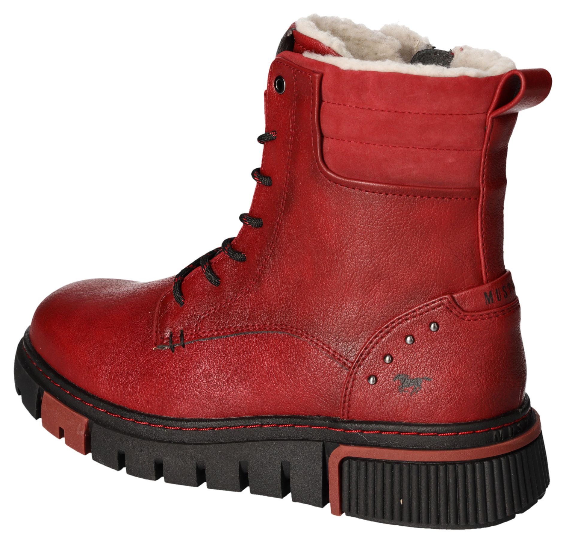 Mustang Shoes Winterlaarzen veterschoenen plateaustiefelette met schachtkussen