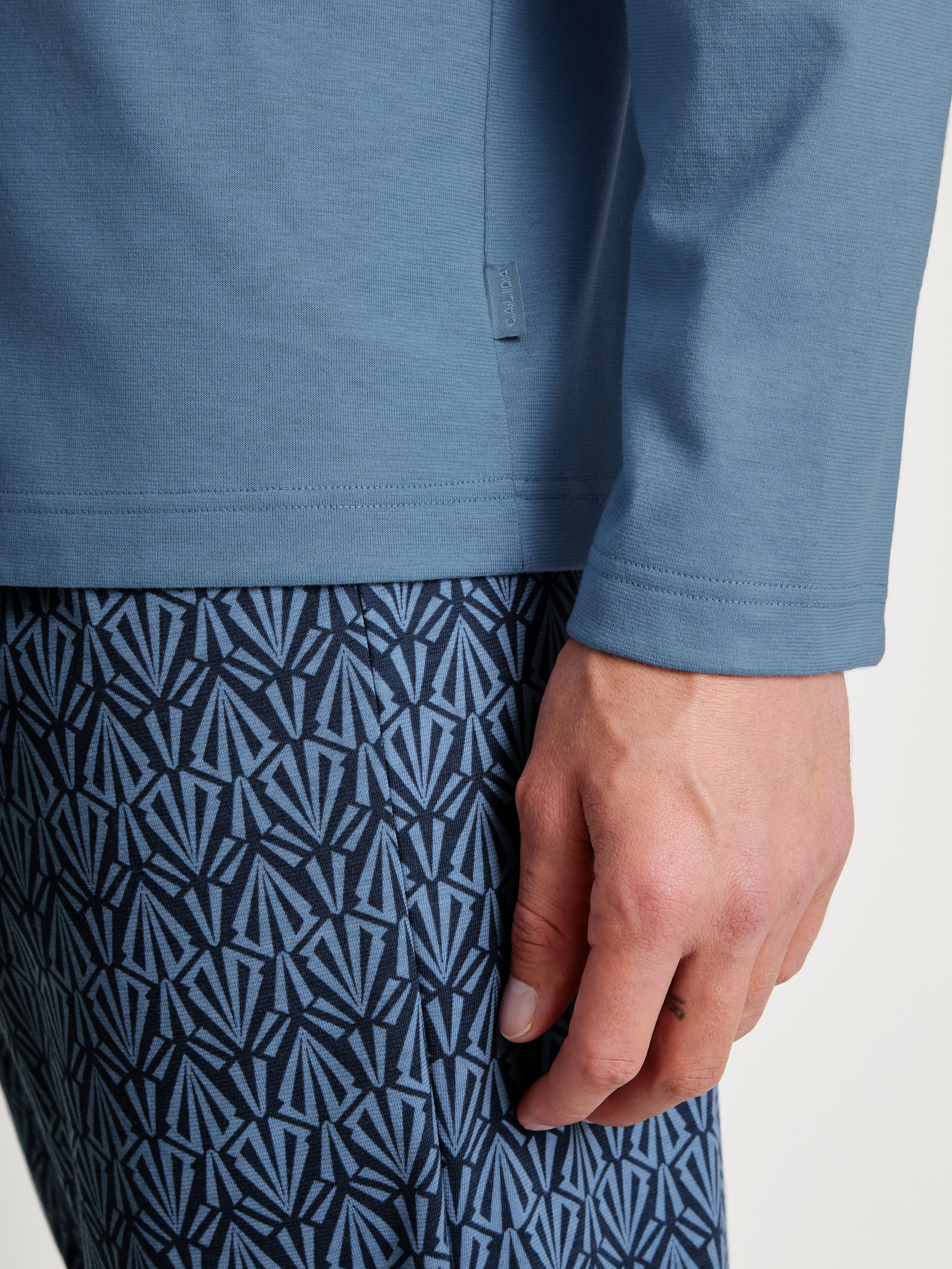 CALIDA Pyjama Relax Imprint 2 met opgestikte borstzak (2-delig)