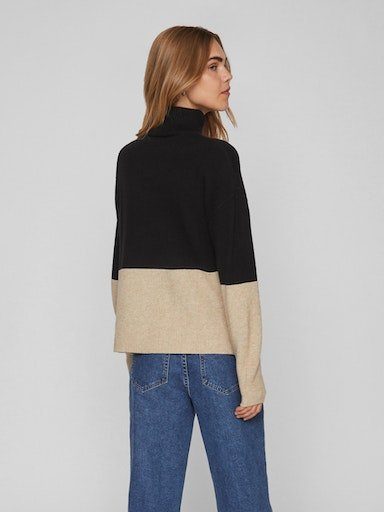 Vila Coltrui VIRIL BLOCKING ROLL-NK L/S KNIT TOP-NOOS
