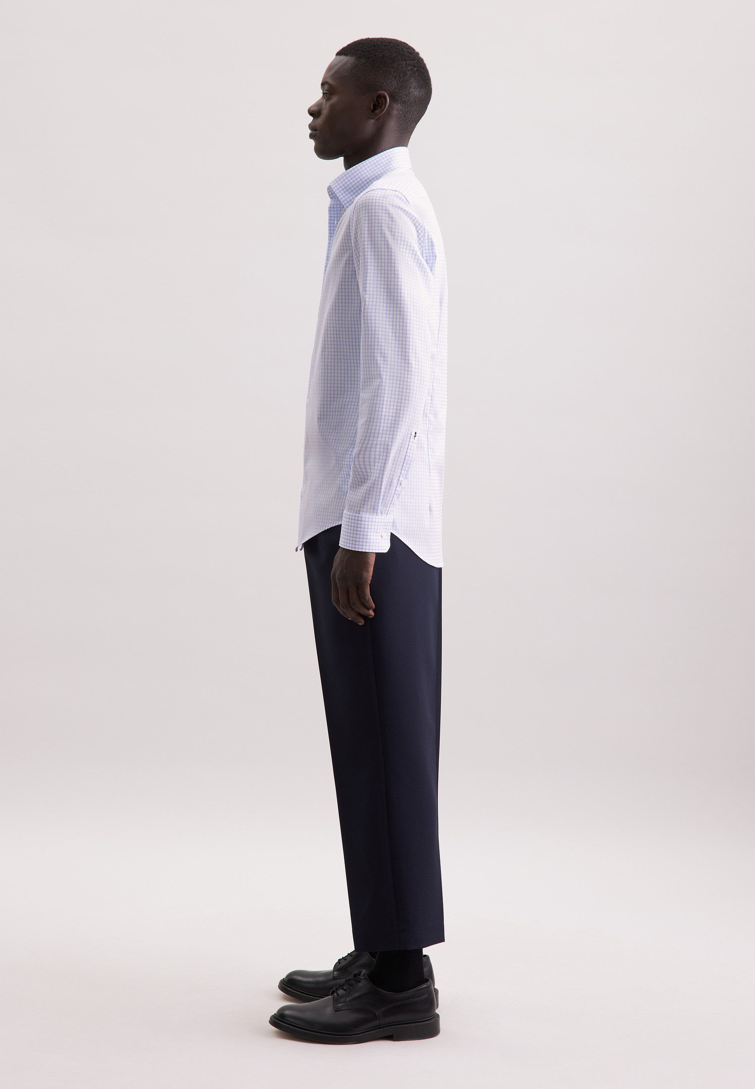 seidensticker Businessoverhemd Zwarte roos Slim 1/1 Bedekte Button-Down-kraag ruit