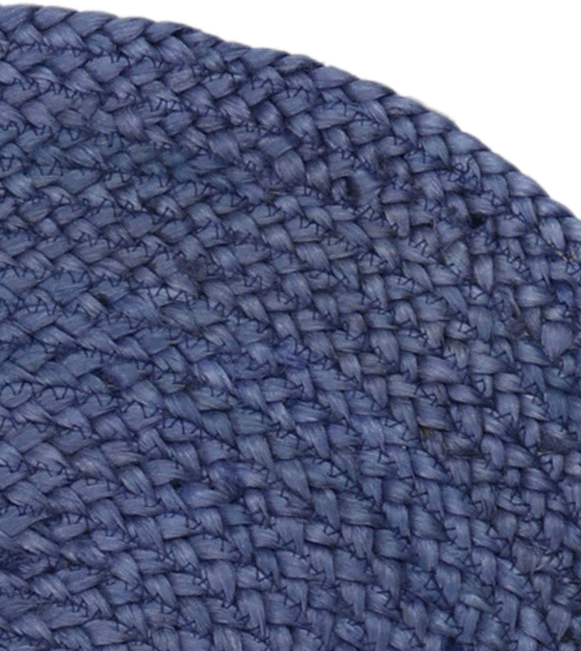 carpetfine Vloerkleed Alia Jutetapijt handgeweven van jute, natuur tapijt, speciale vorm blauw, boho stijl, effen