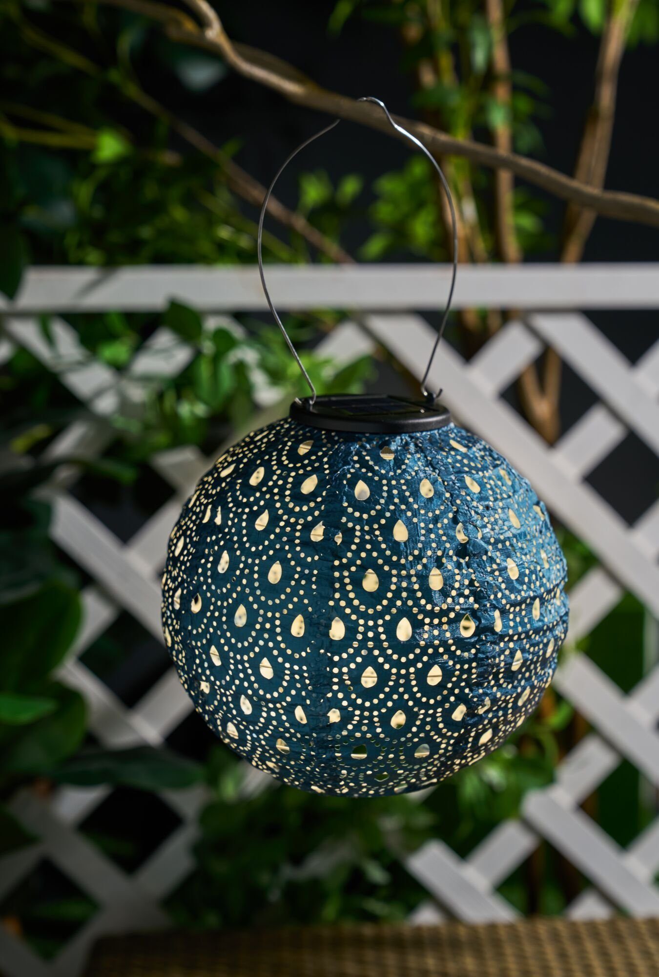 Pauleen Led-solarlamp Sunshine Charm lampion solar blauw Tyvek vlies