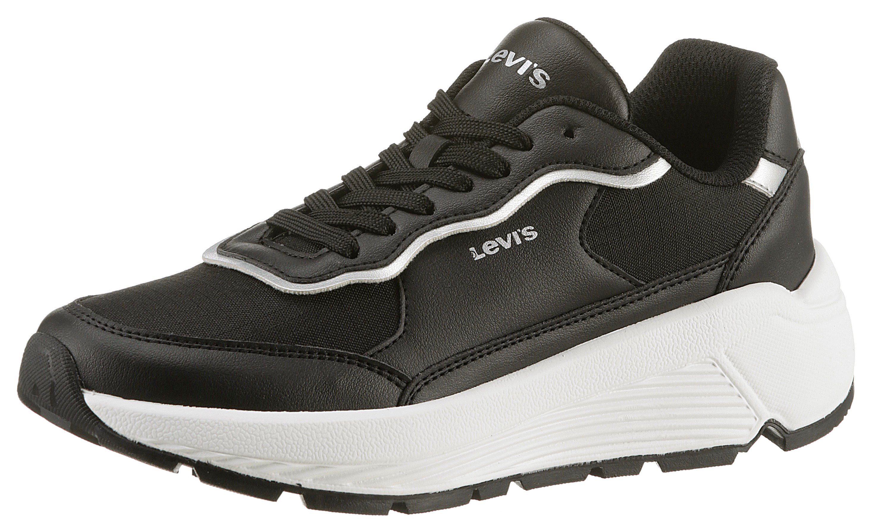 Levi's® Sneakers met sleehak WING met logoteksten, vrijetijdsschoen, lage schoen, veterschoen