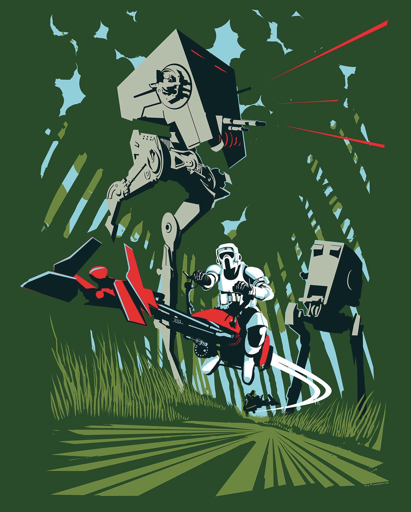 Komar wanddecoratie Star Wars Classic Vector Endor, zonder lijst