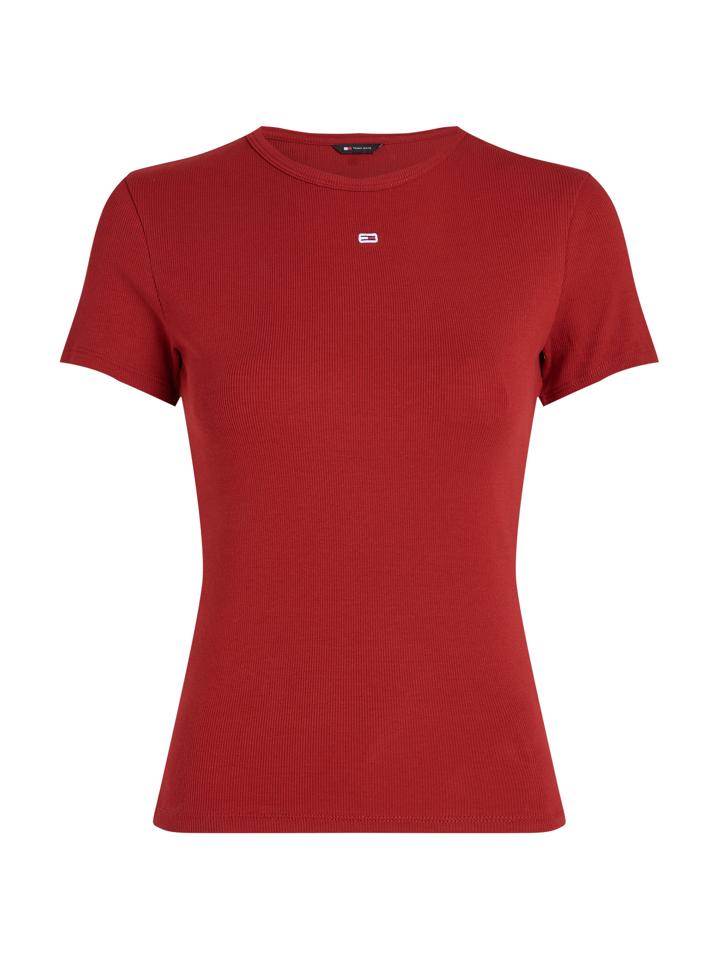 TOMMY JEANS T-shirt Slim Essential Rib Shirt Rippshirt Rundhalsshirt