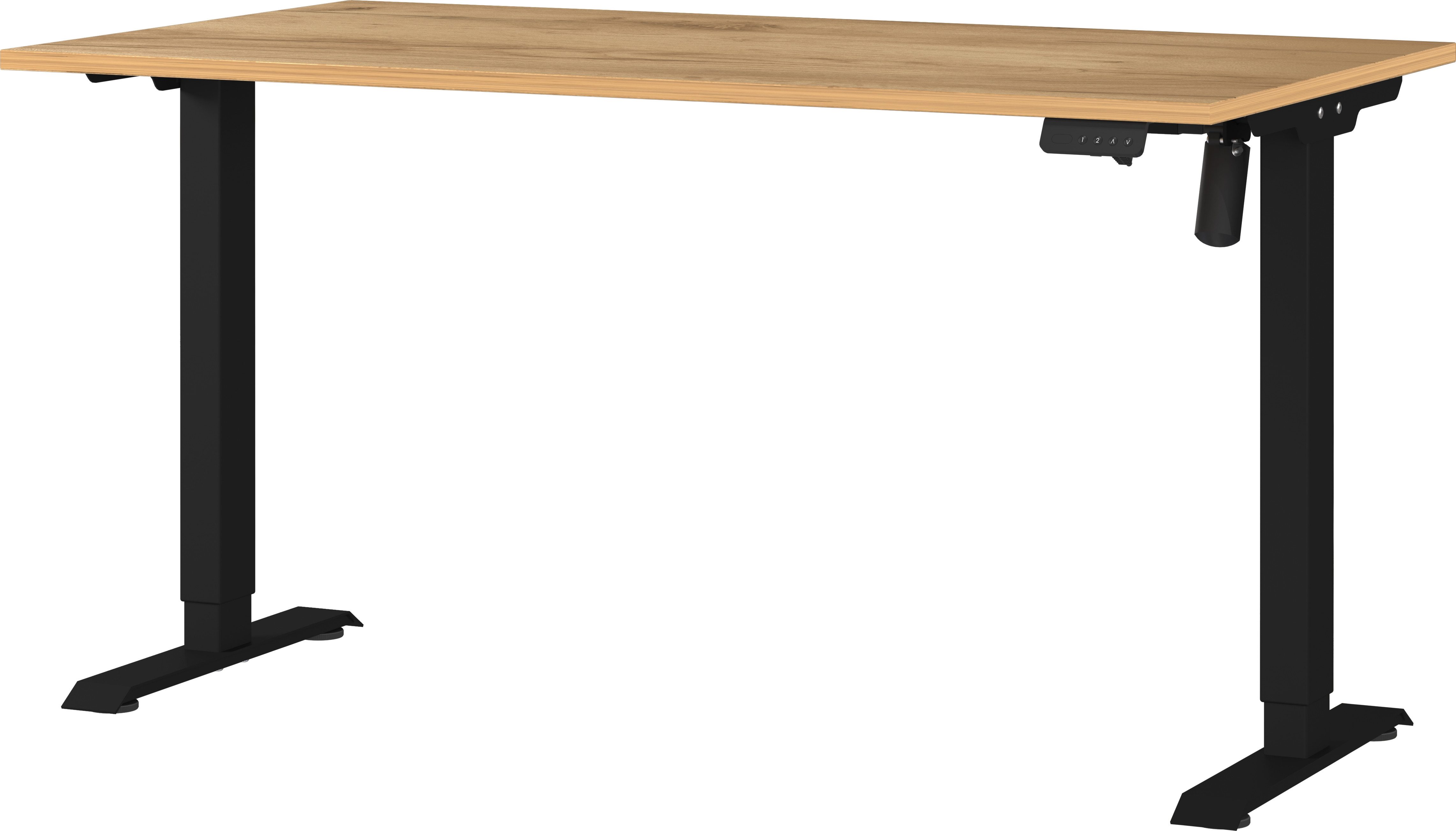 GERMANIA Bureau Boras, elektrisch in hoogte verstelbaar Breedte 120/140/160 cm, metalen frame, Made in Germany bureaus maat 140 cm x 72 cm x 80 cm