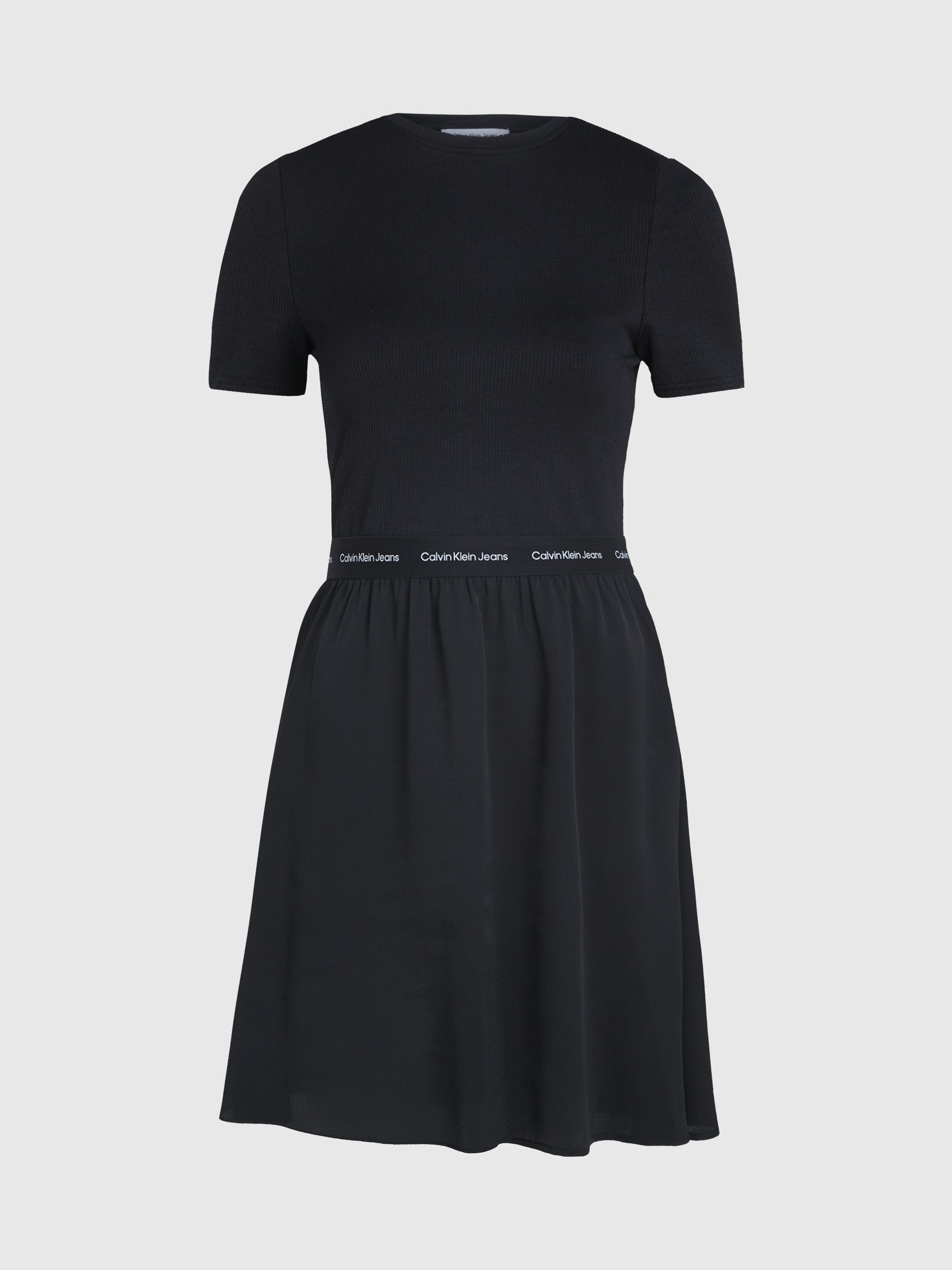 Calvin Klein Blousejurk LOGO ELASTIC SHORT SLEEVE DRESS