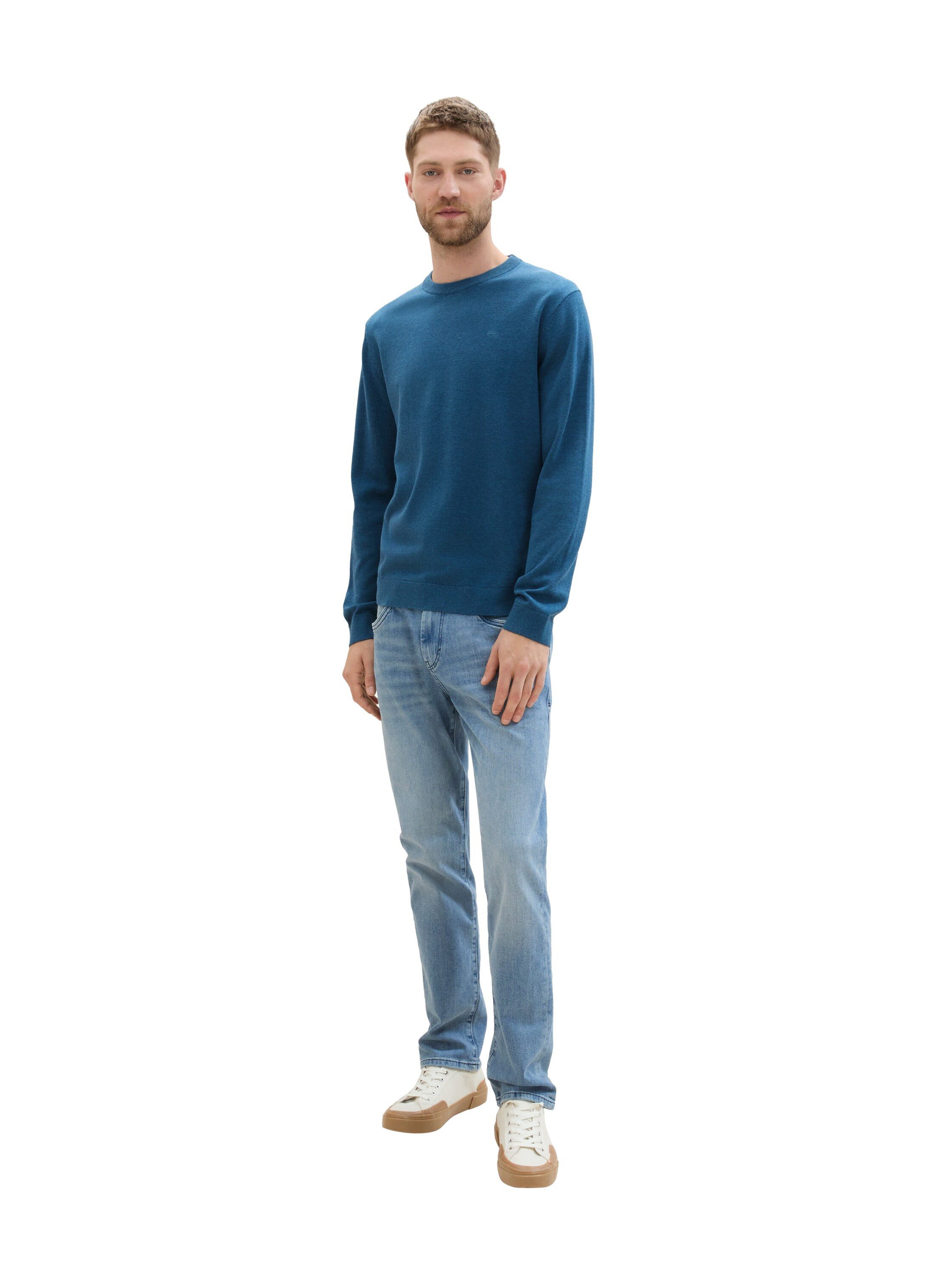 Tom Tailor Trui met ronde hals met geborduurd logo