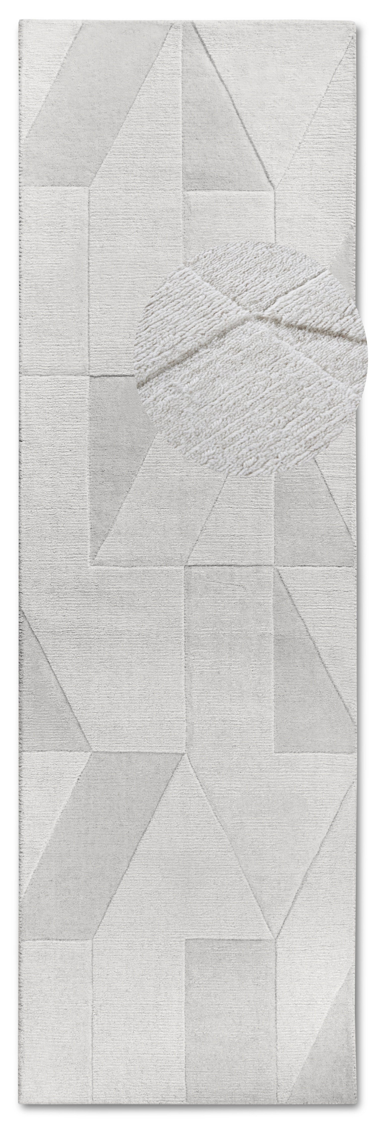 Villeroy & Boch Wollen kleed Ursule Loper, handgeweven, wol, natuur, woonkamer, geometrie, boho