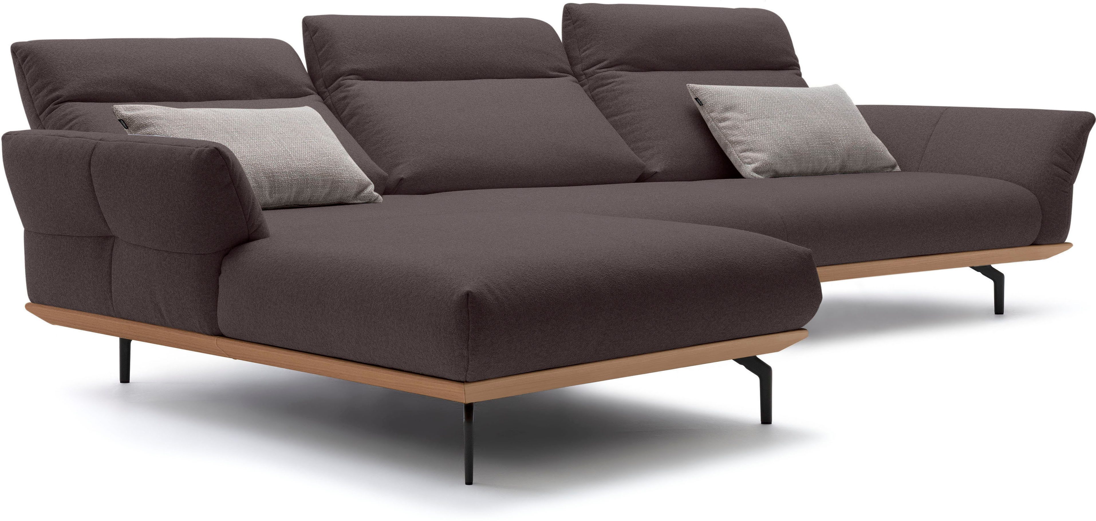 Creation BY ROLF BENZ Hoekbank CR.460 Sokkel in eiken, onderstel in umbra grijs, breedte 338 cm