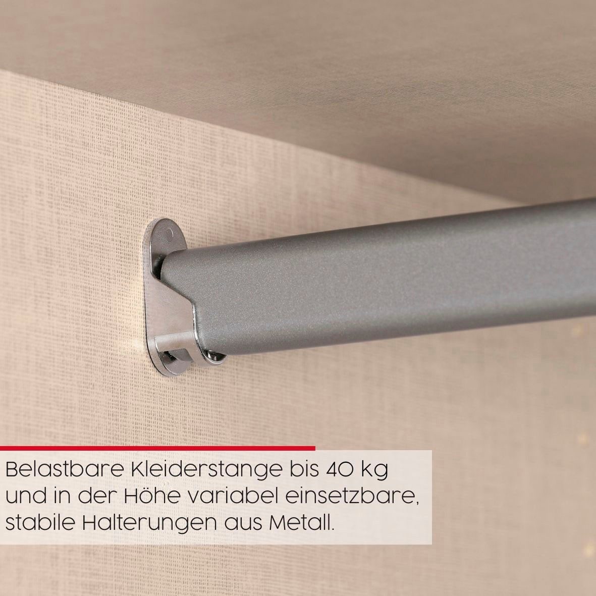 rauch Schuifdeurkast Kledingkast kast garderobe linnenkast TEGIO met hoogwaardige houtdecoratie en glazen front made in germany