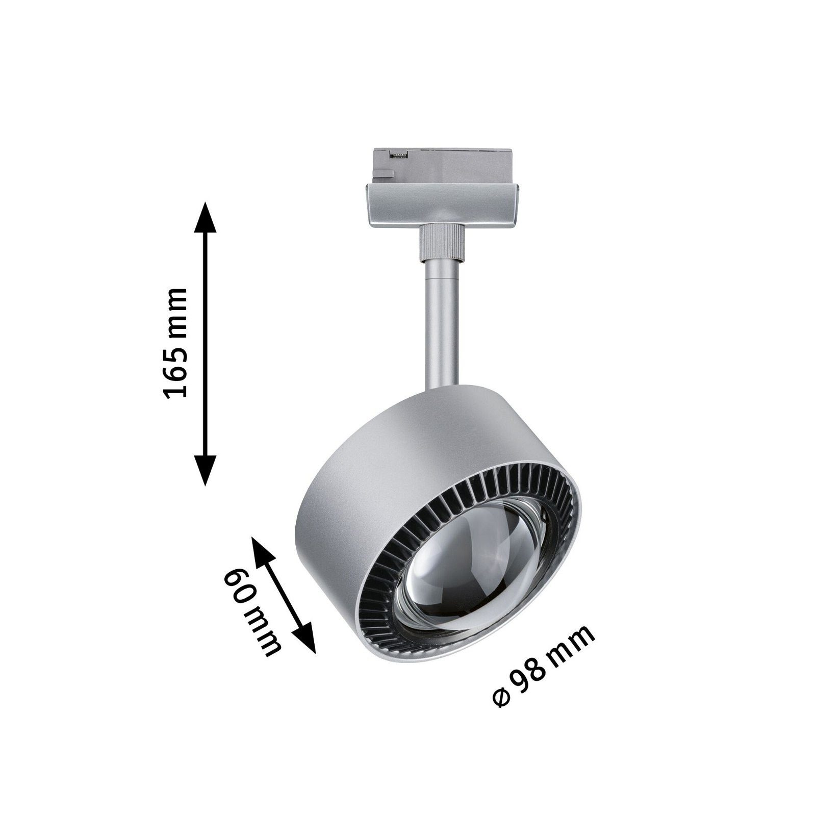Paulmann Railsysteem-lampen URail rail spot Aldan 498lm 8W 2700K 230V Zwart mat, Chroom
