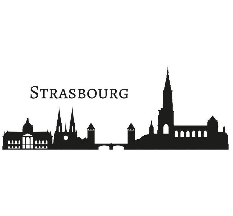 Wall-Art Wandfolie Stad skyline Straatsburg 120 cm (1 stuk)