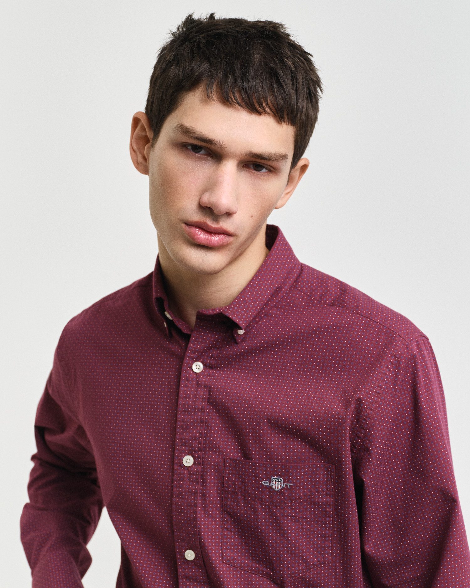 Gant Overhemd met lange mouwen REG MICRO PRINT SHIRT met een subtiele, doorlopende micro-print