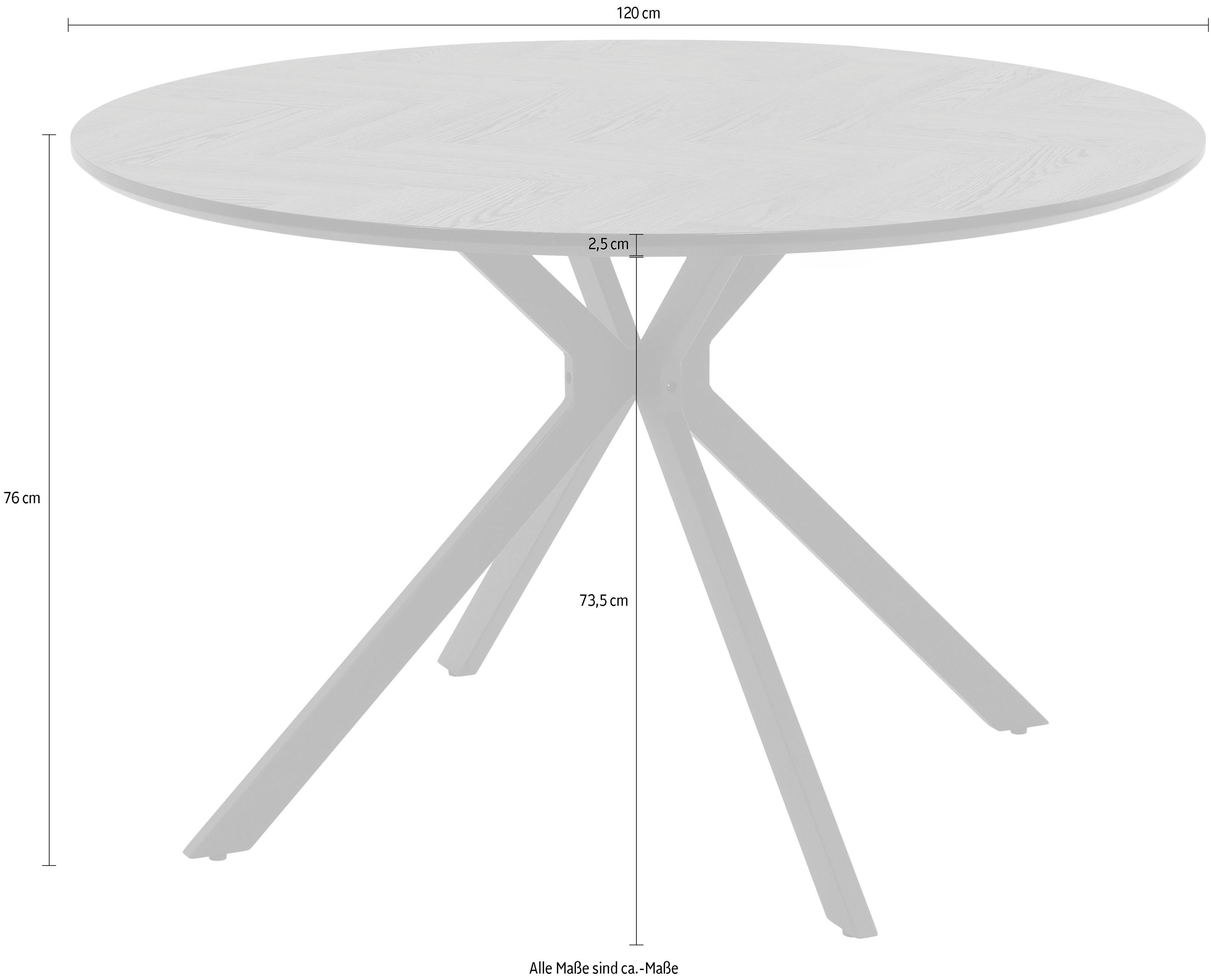 HELA Eettafel PETRA rond, zwitserse rand, mdf, visgraat nabootsing (1 stuk)