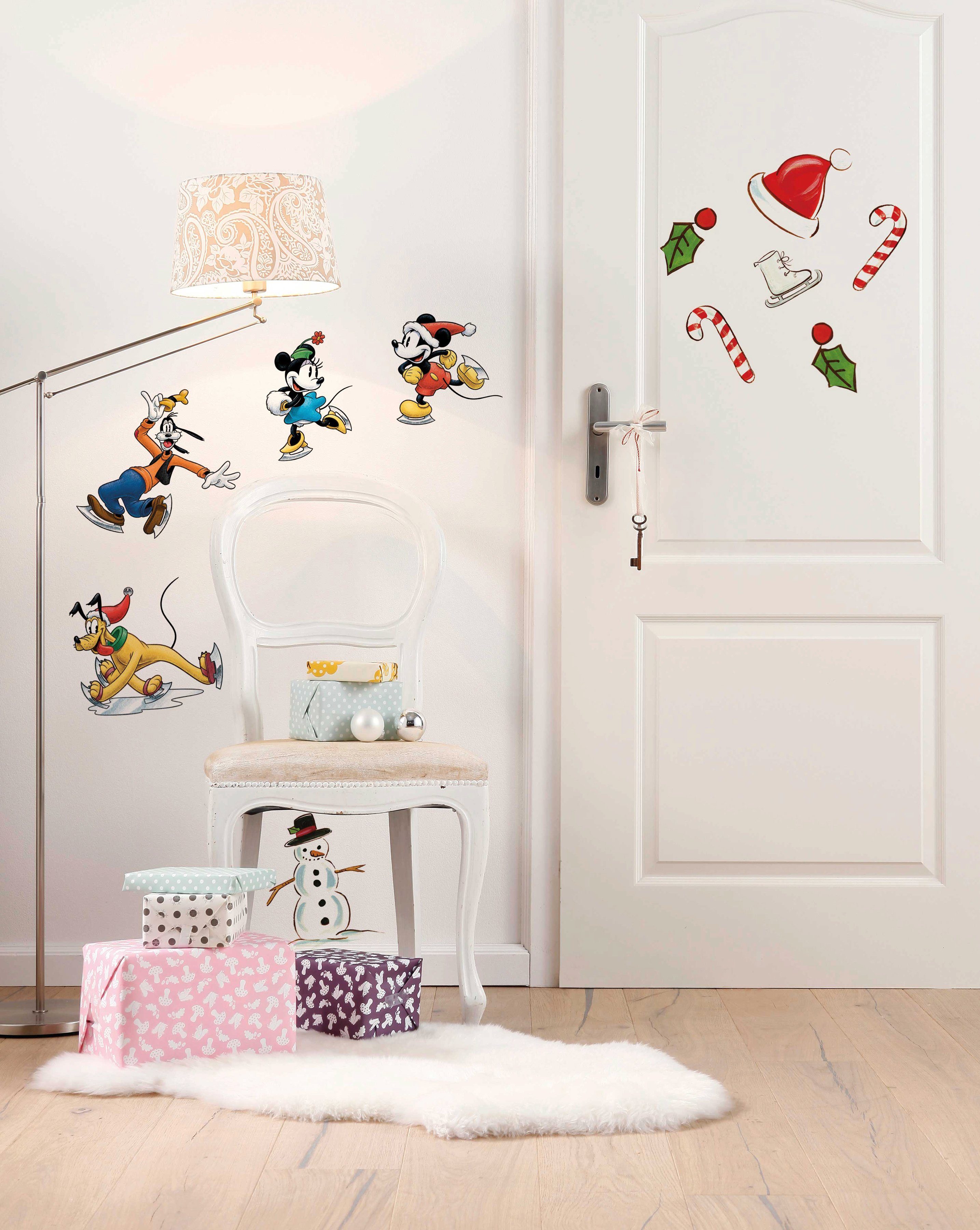 Komar Wandfolie Mickey Ice Slide - afm. 50 x 70 cm zelfklevend, wandstickers, kinderkamer (set)