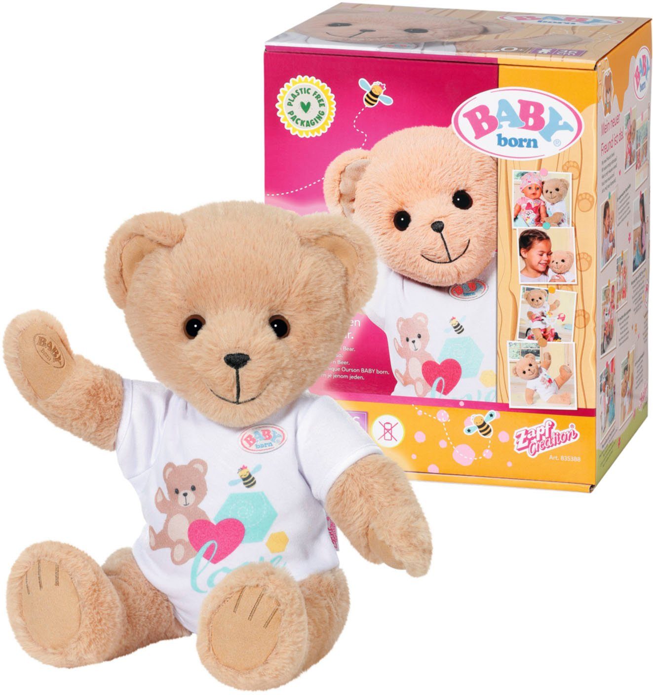 Baby Born Knuffelbeest Teddy beer, wit inclusief boxpakje - teddybeer