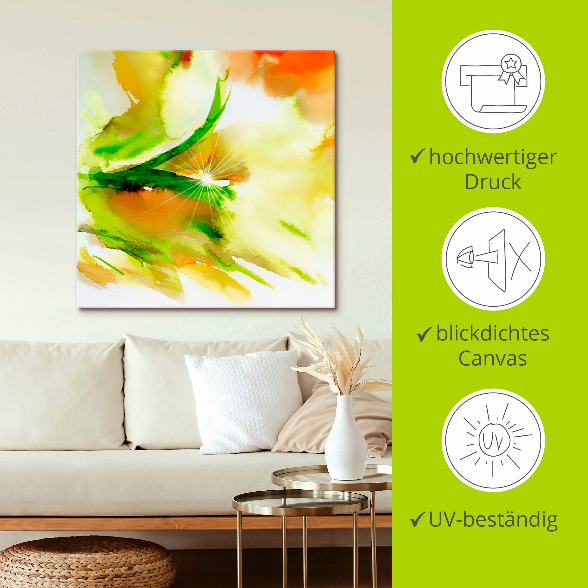 Artland Artprint op linnen Ochtendlicht gespannen op een spieraam