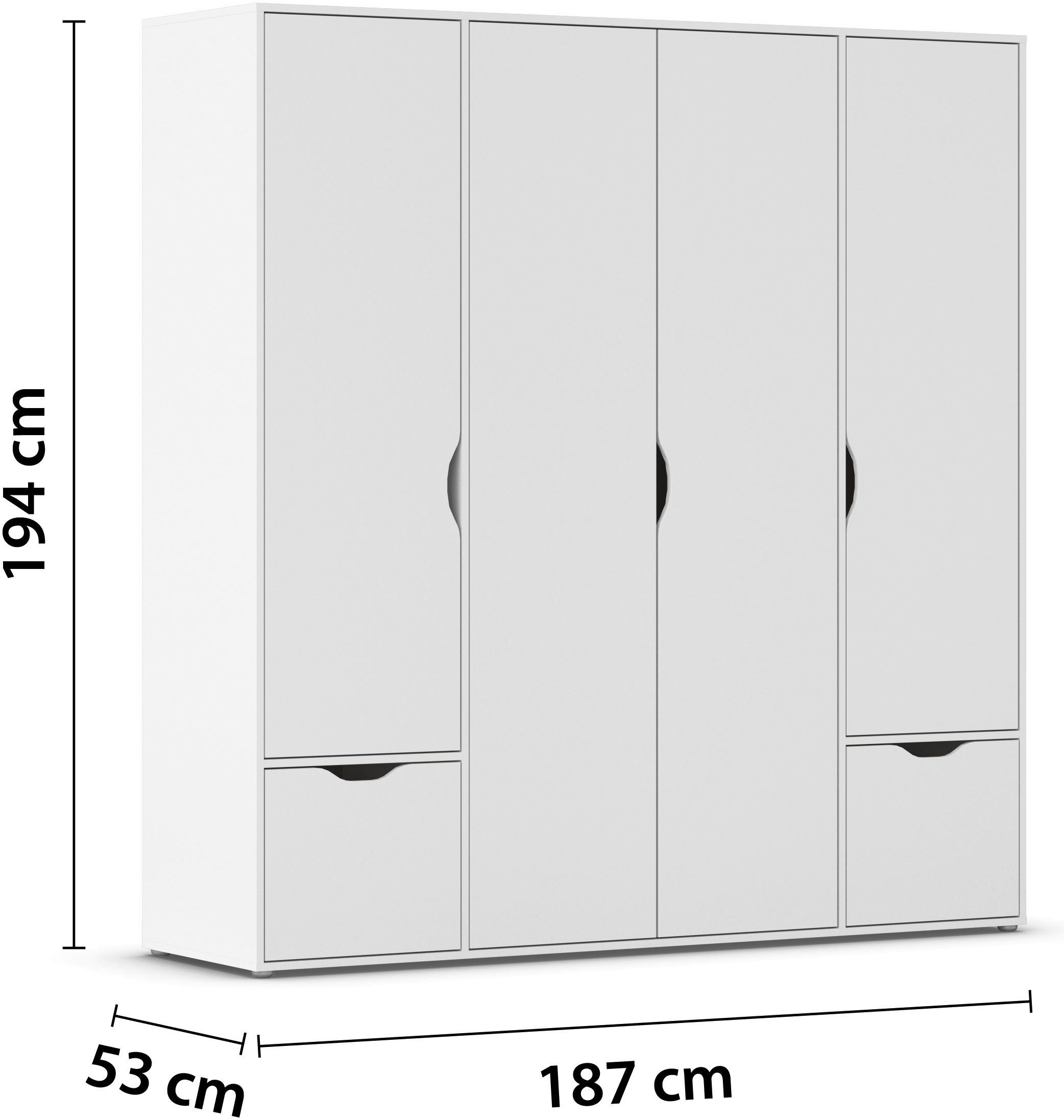 rauch Draaideurkast Kledingkast Kast Garderobe Wasmand NARAI met Laden Greefaansluitingen voor een greeploze look TOPSELLER MADE IN GERMANY