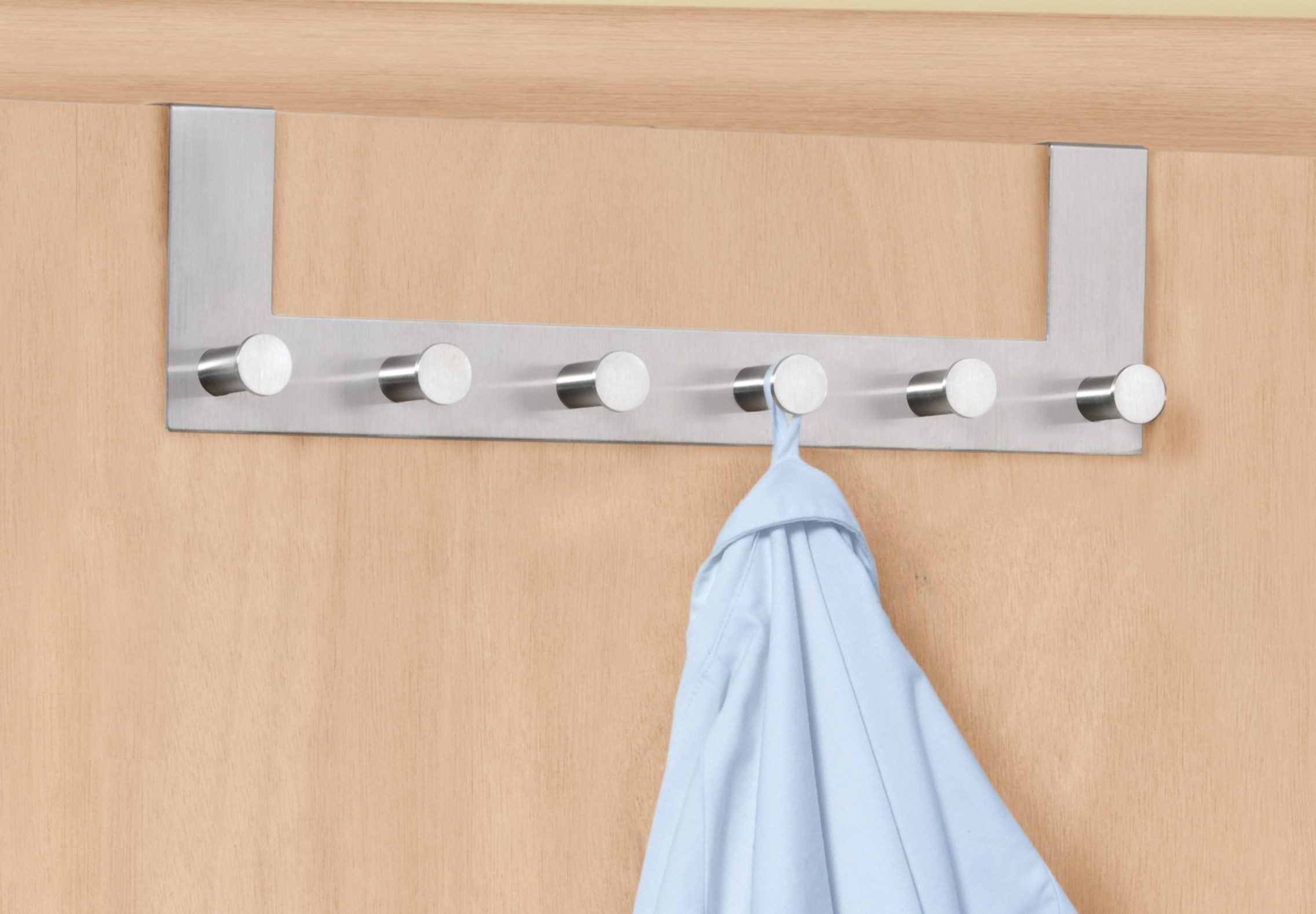 WENKO Deurhaak Model Celano Deurgarderobe, haaklijst met 6 haken, voor een deurprofiel van 2 cm