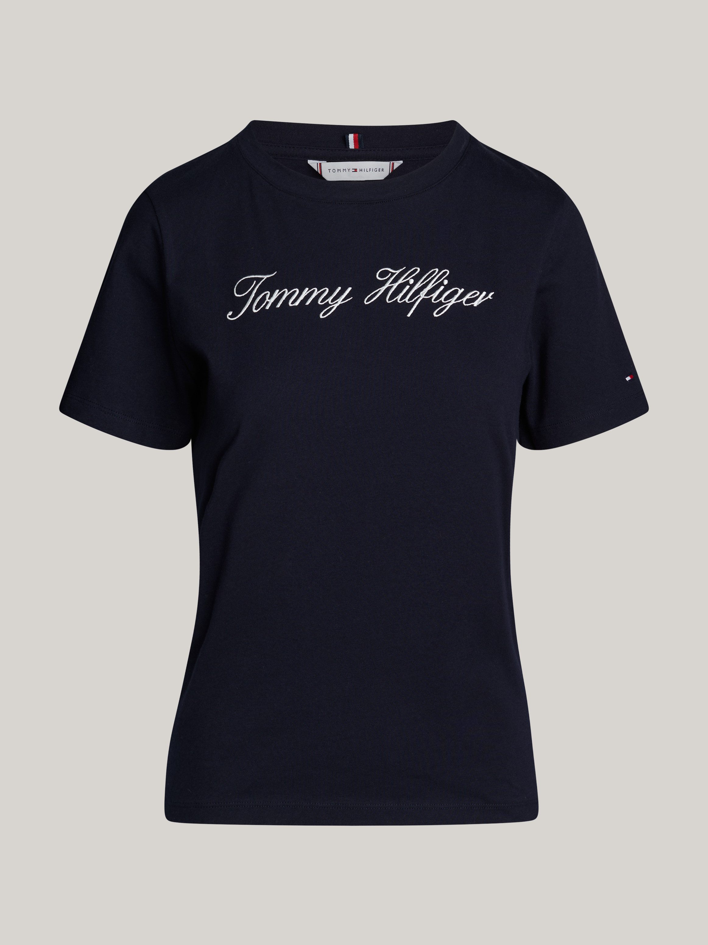 Tommy Hilfiger T-shirt NOS SCRIPT REGULAR C-NK SS Met ronde hals en contrasterende print