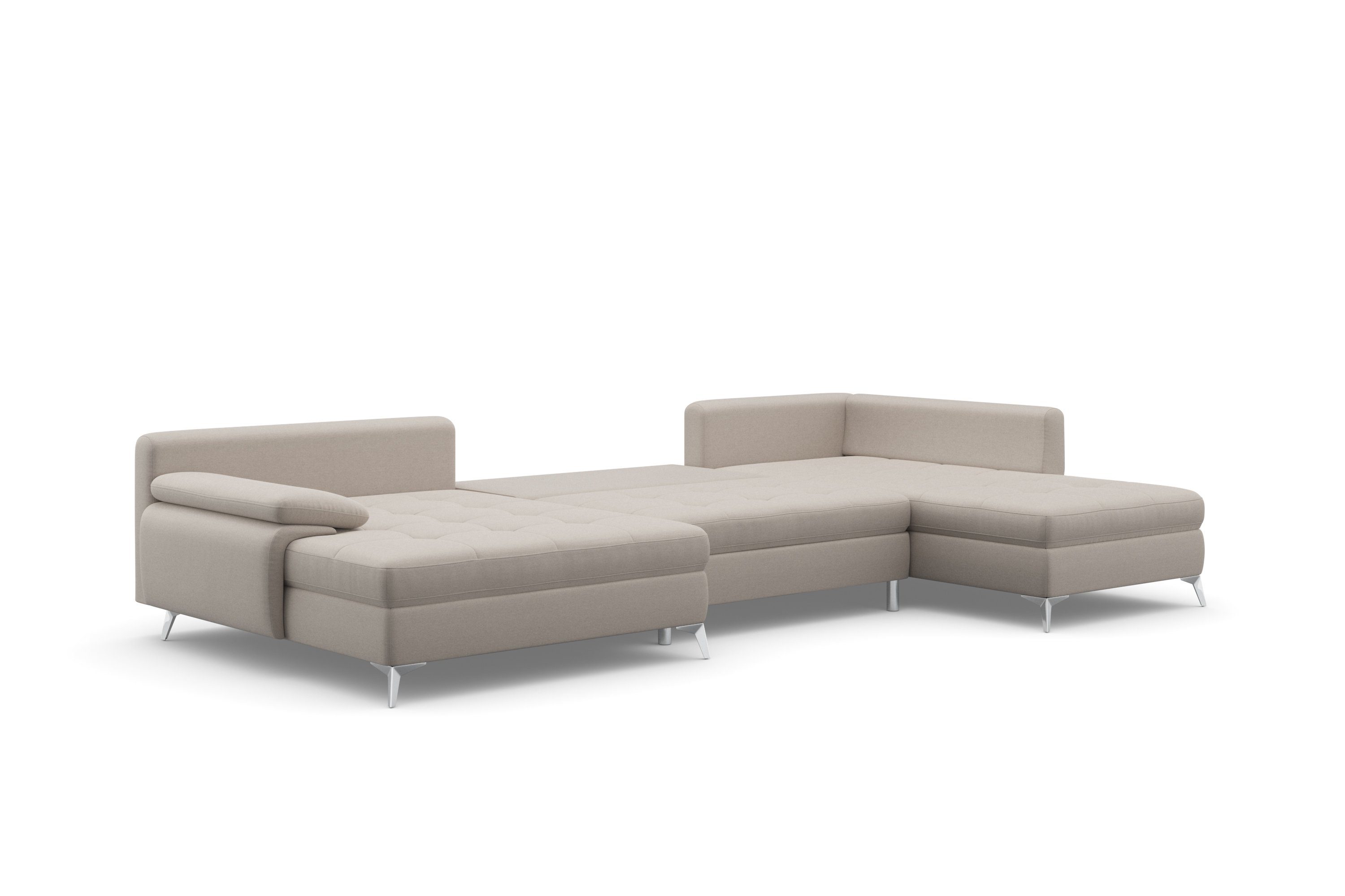sit&more Zithoek Latigo U-vorm met mega-récamier, naar keuze met slaapfunctie en bedkist