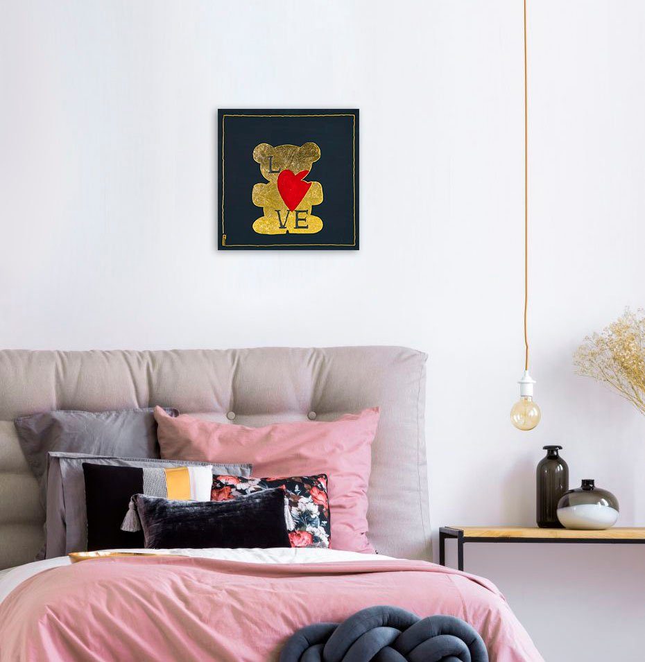 queence Artprint op linnen Bears Love Premium canvasstof, handgemaakt in Duitsland (1 stuk)