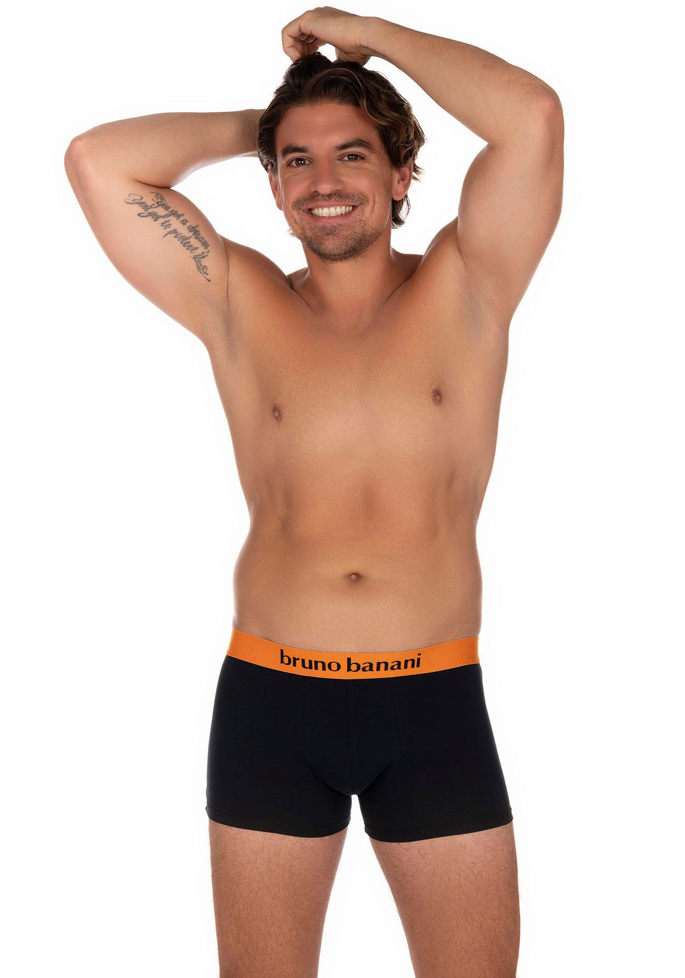 Bruno Banani Boxershort Flowing met contrasterend logo-tailleband (2 stuks, Set van 2)