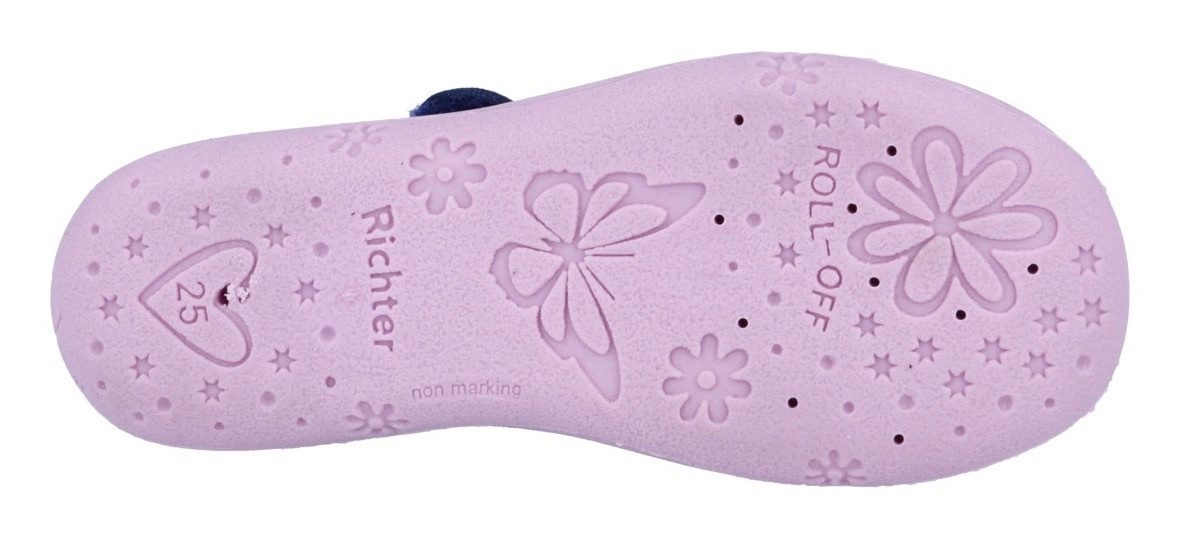 Richter Pantoffels Mia WMS: Medium Klittenbandschoen met pastelprint, maat sjabloon om te downloaden