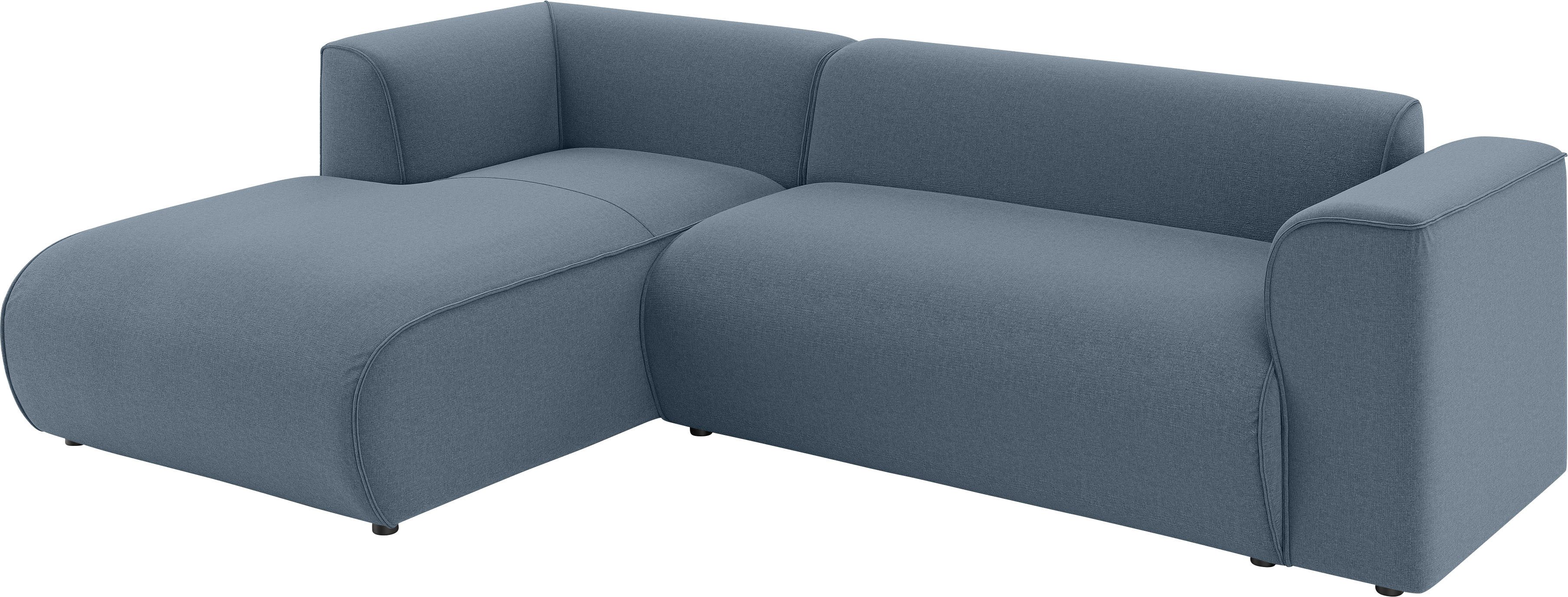 INOSIGN Hoekbank MERID L-vorm (257 cm), tijdloos & stijlvol ontwerp Uitgebreid gepolsterd, in cord, chenille en structuur